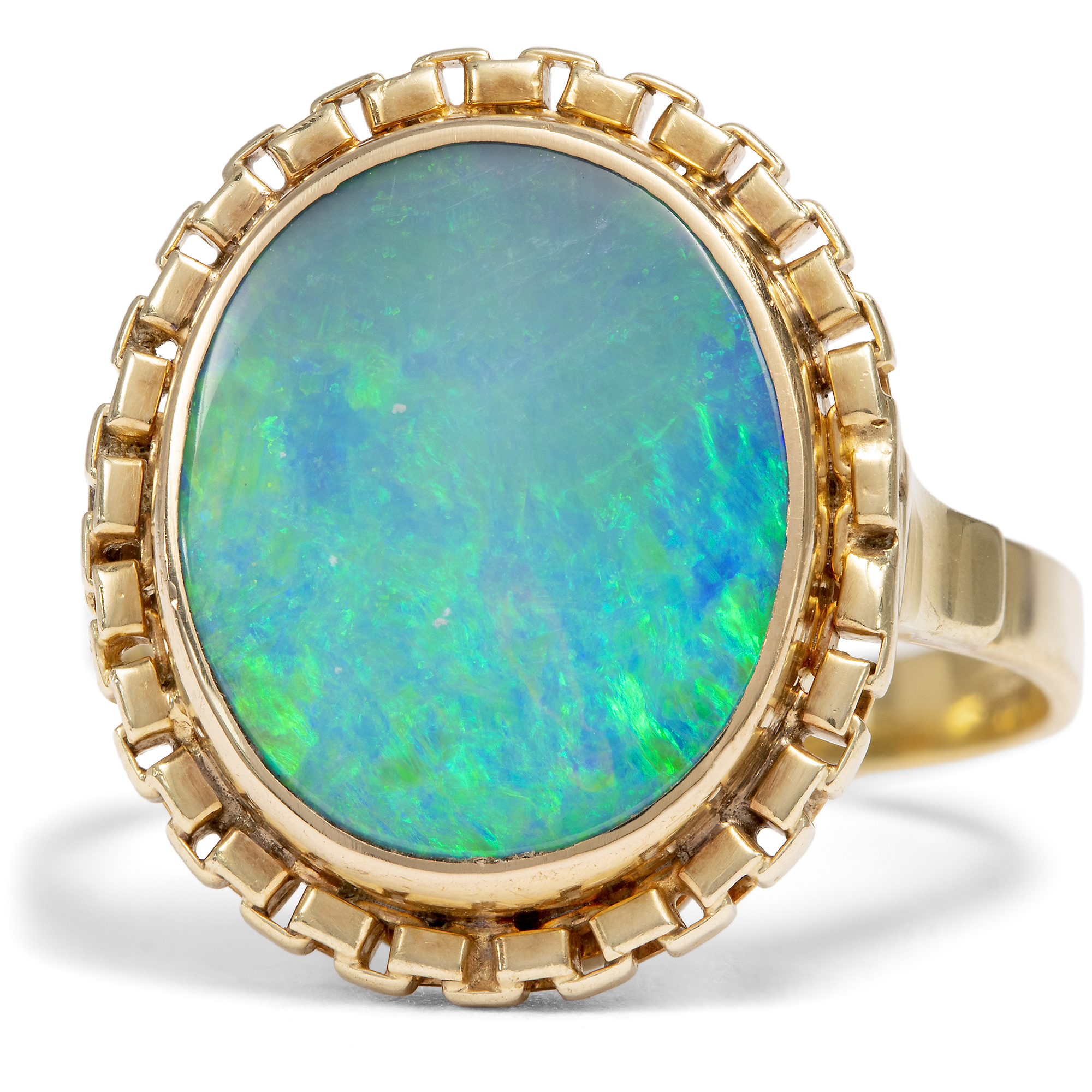 Vintage Statement Ring with Opal Doublet, Dutch, c. 1965 Vintage Statement Ring with Opal Doublet, Dutch, c. 1965