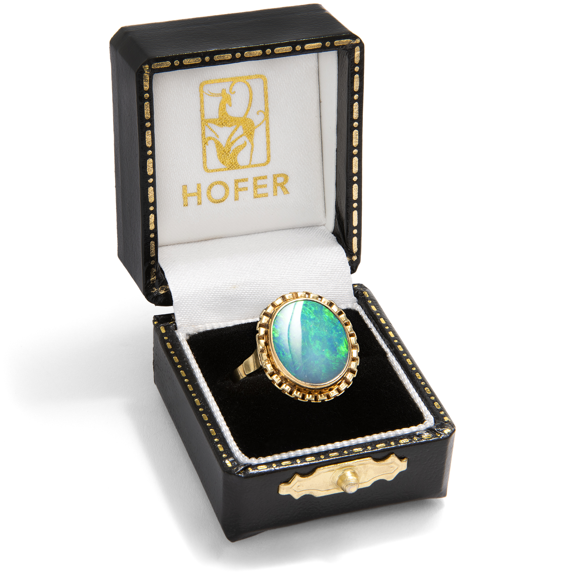 Vintage Statement Ring with Opal Doublet, Dutch, c. 1965 Vintage Statement Ring with Opal Doublet, Dutch, c. 1965