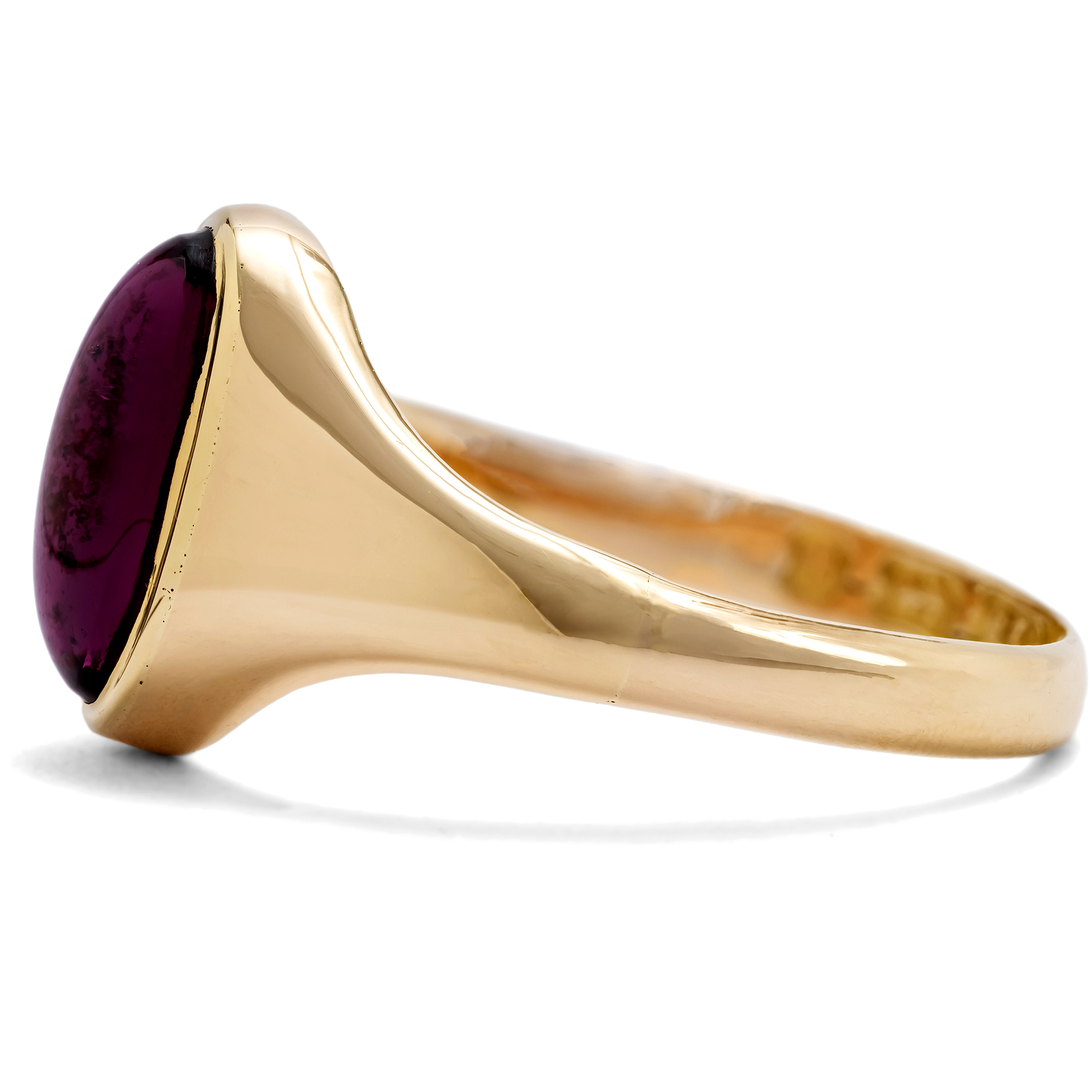 Stilvoller antiker Goldring mit Granat, Birmingham 1917 Stilvoller antiker Goldring mit Granat, Birmingham 1917