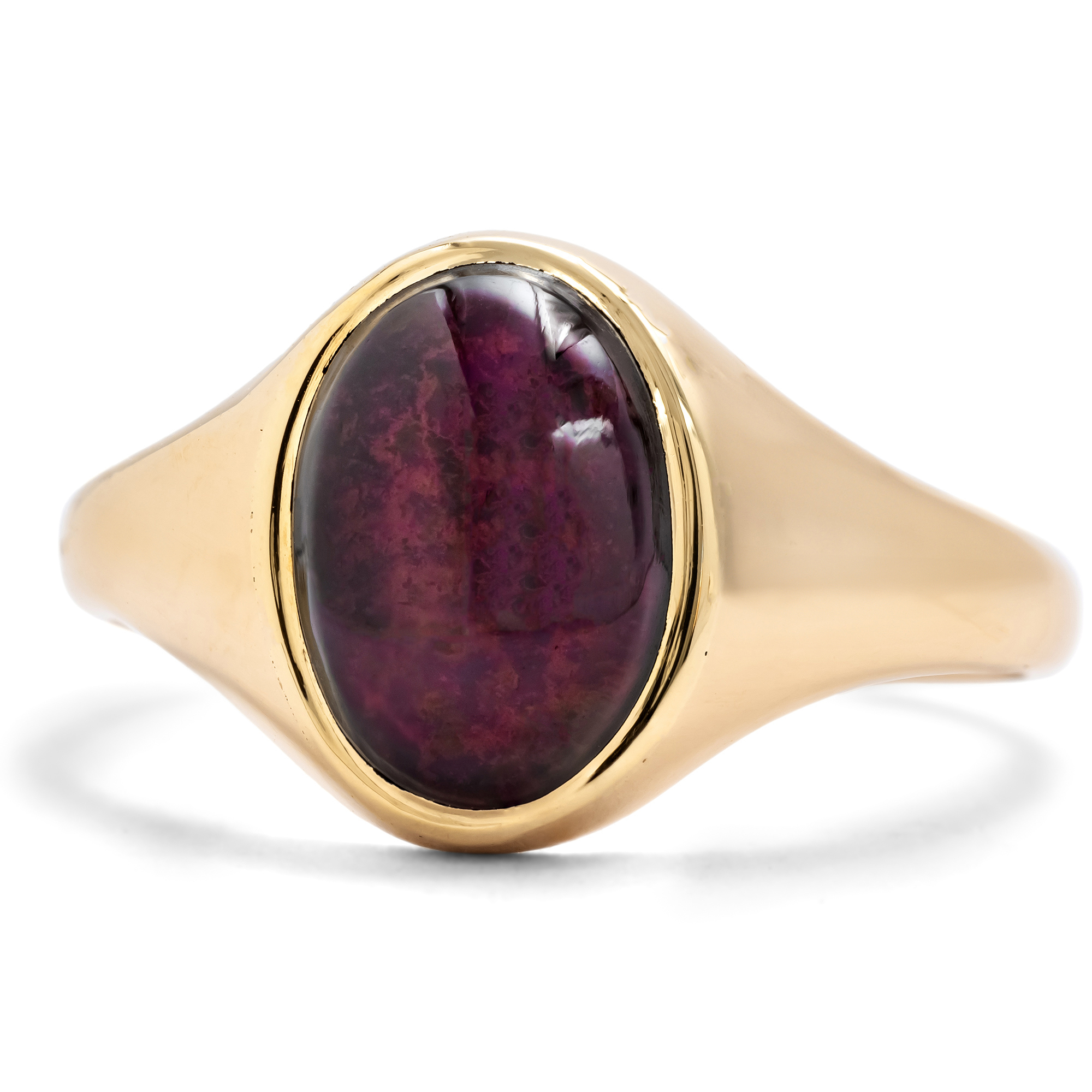 Stilvoller antiker Goldring mit Granat, Birmingham 1917 Stilvoller antiker Goldring mit Granat, Birmingham 1917