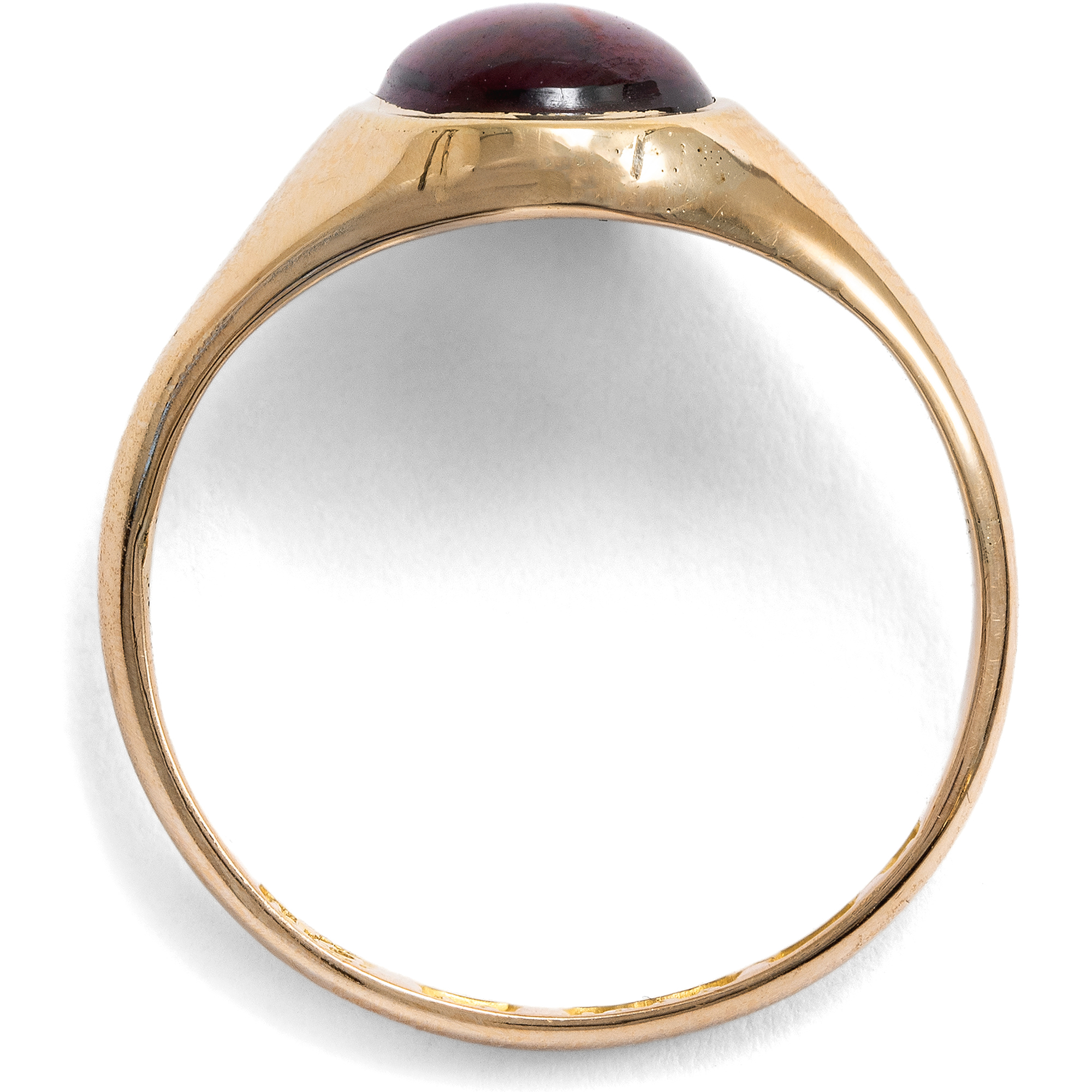 Stilvoller antiker Goldring mit Granat, Birmingham 1917 Stilvoller antiker Goldring mit Granat, Birmingham 1917