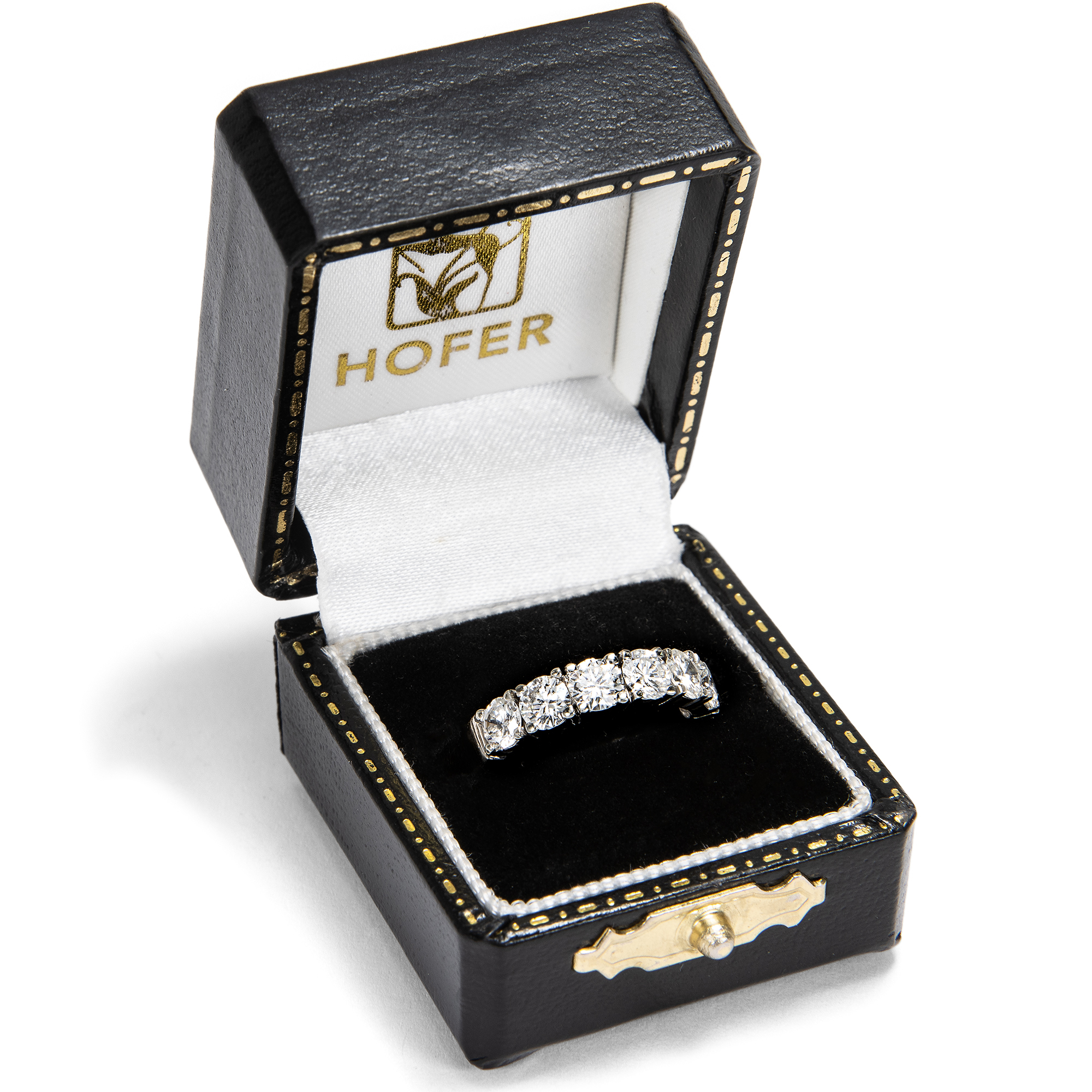 Zeitloser „Half-Memory“-Ring mit sieben Brillanten in Weißgold, Deutschland um 2000 Zeitloser „Half-Memory“-Ring mit sieben Brillanten in Weißgold, Deutschland um 2000