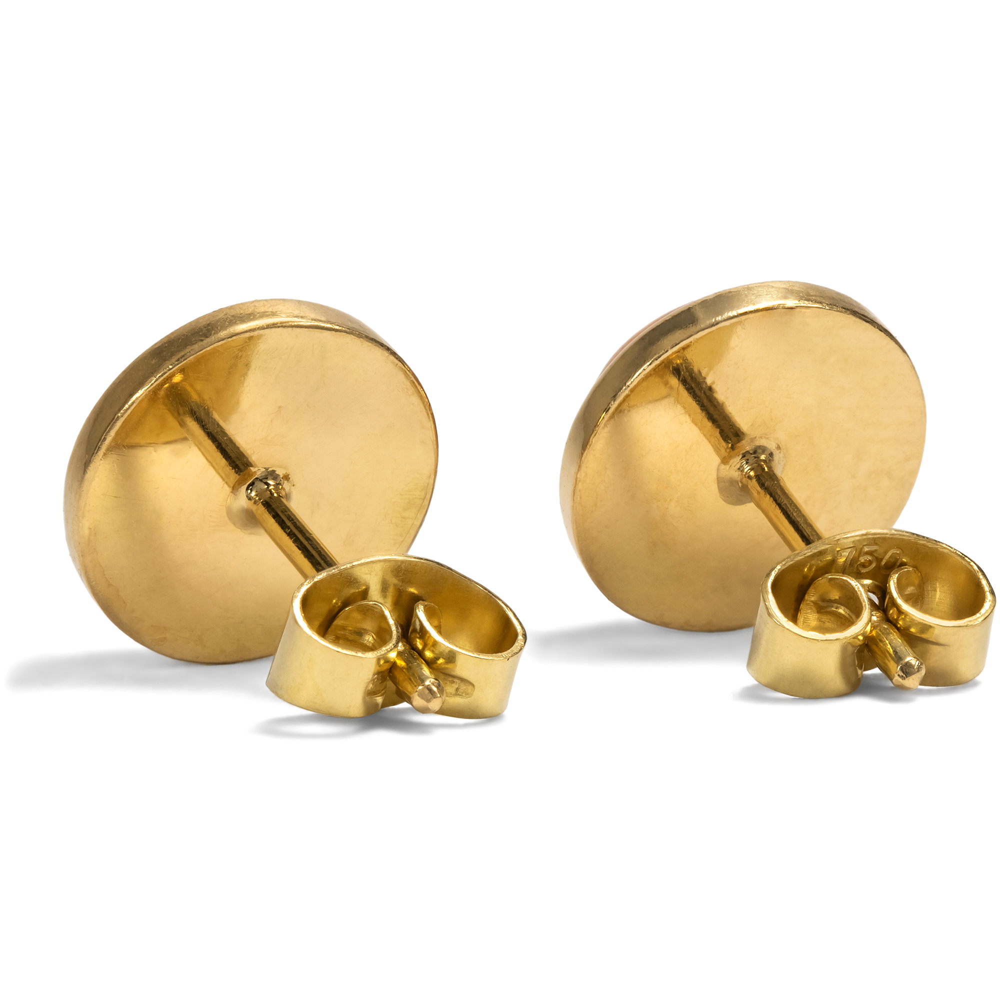 Schöne vintage Ohrstecker mit roter Koralle in Gold, um 1985 Schöne vintage Ohrstecker mit roter Koralle in Gold, um 1985