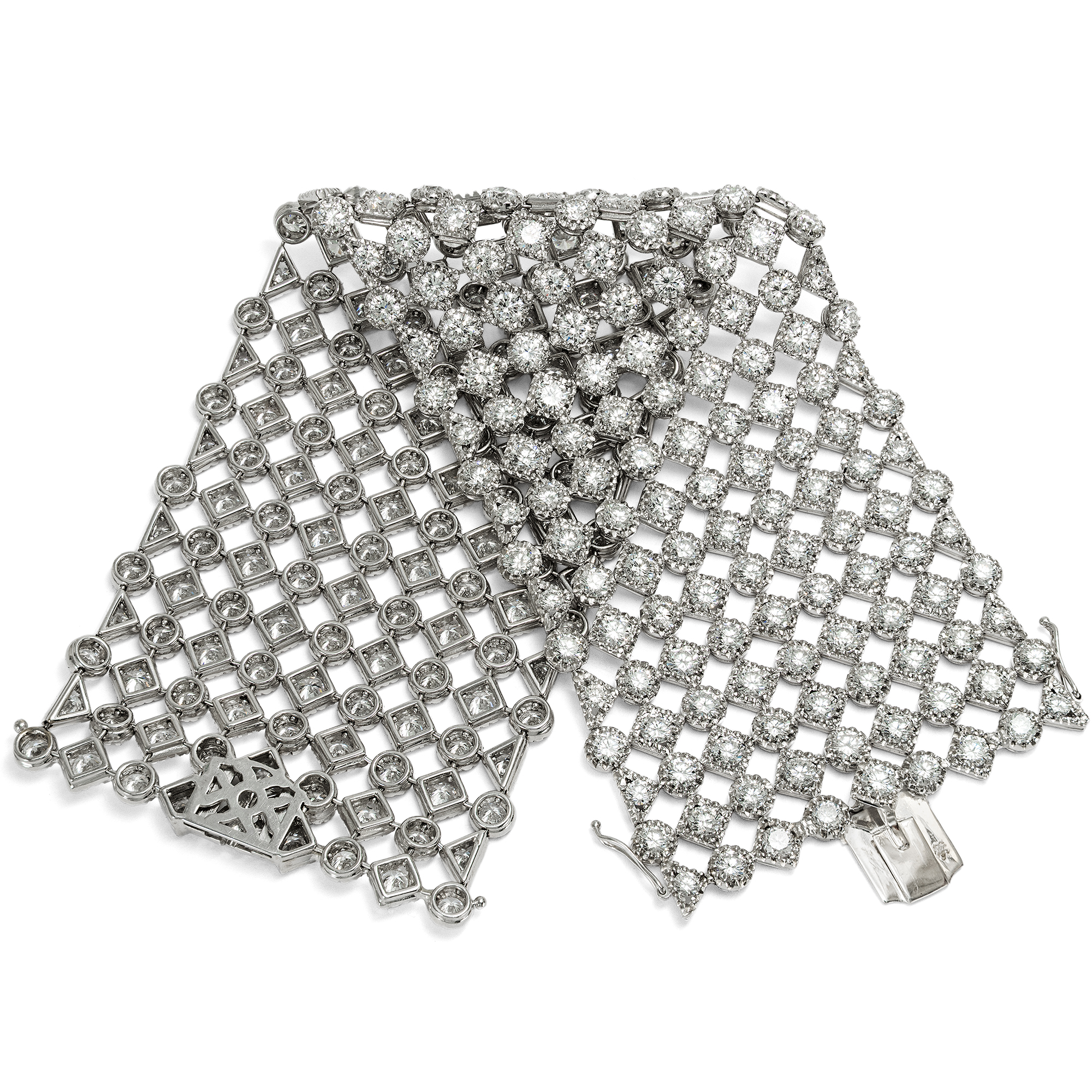 Luxuriöses Armband mit 45,00 Karat Diamanten in Weißgold, um 2000 Luxuriöses Armband mit 45,00 Karat Diamanten in Weißgold, um 2000
