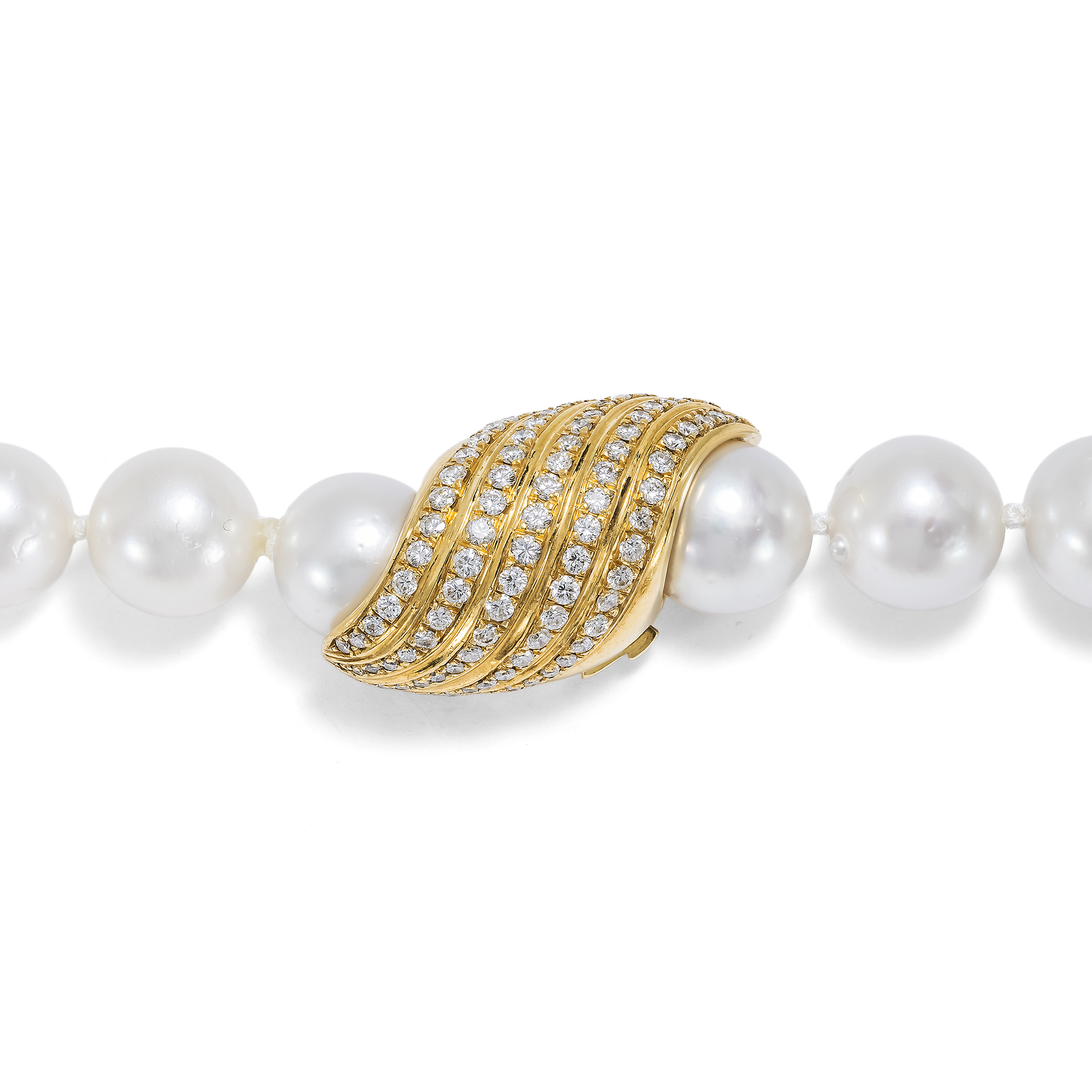 Wunderbares Collier aus Südseeperlen, Gold und 2,50 ct Diamanten, Nardi, Venedig um 1995 Wunderbares Collier aus Südseeperlen, Gold und 2,50 ct Diamanten, Nardi, Venedig um 1995
