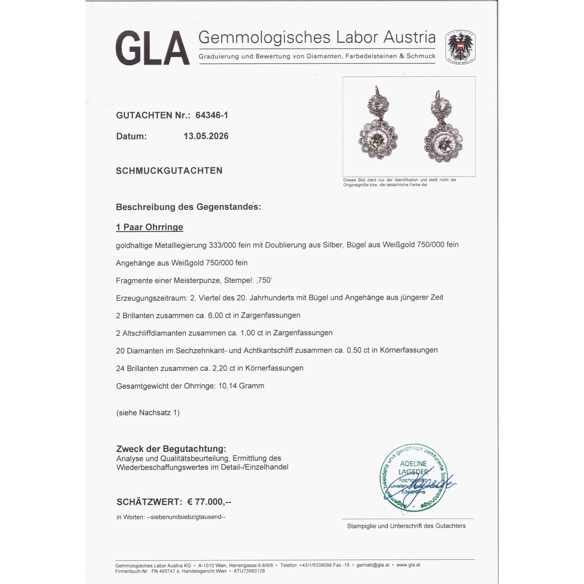 Prachtvolle Ohrringe mit 9,70 ct Diamanten aus antiken und modernen Elementen, um 1900/1990 Prachtvolle Ohrringe mit 9,70 ct Diamanten aus antiken und modernen Elementen, um 1900/1990