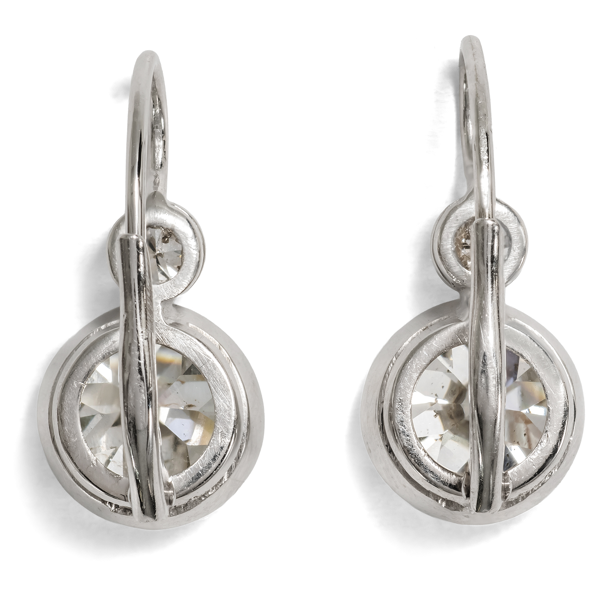 Moderne Ohrringe mit 4,00 ct antiker Diamanten im Altschliff, um 1990 Moderne Ohrringe mit 4,00 ct antiker Diamanten im Altschliff, um 1990