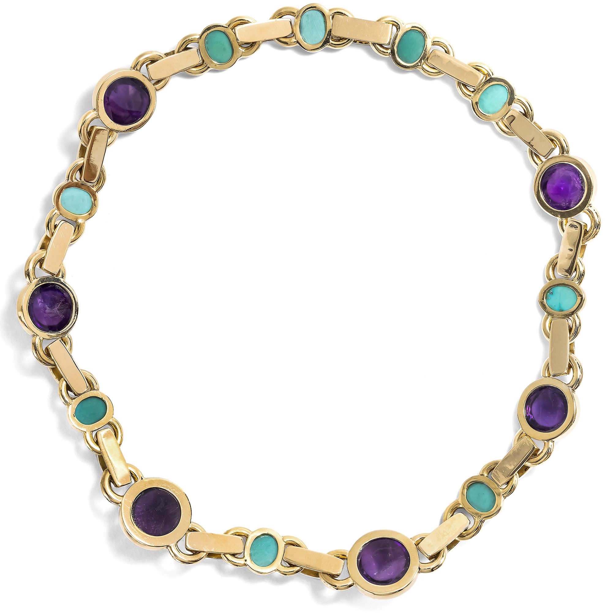 Prachtvolles Schmuckset mit Türkisen, Amethysten & Brillanten von Filippo Moroni, Rom um 1990 Prachtvolles Schmuckset mit Türkisen, Amethysten & Brillanten von Filippo Moroni, Rom um 1990