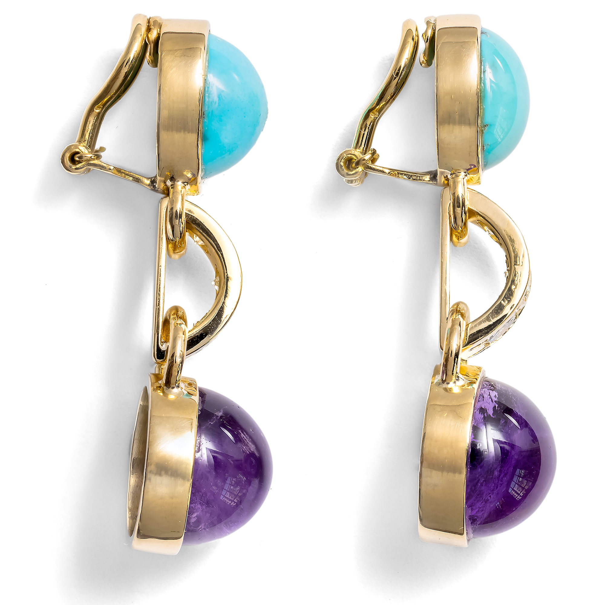 Prachtvolles Schmuckset mit Türkisen, Amethysten & Brillanten von Filippo Moroni, Rom um 1990 Prachtvolles Schmuckset mit Türkisen, Amethysten & Brillanten von Filippo Moroni, Rom um 1990