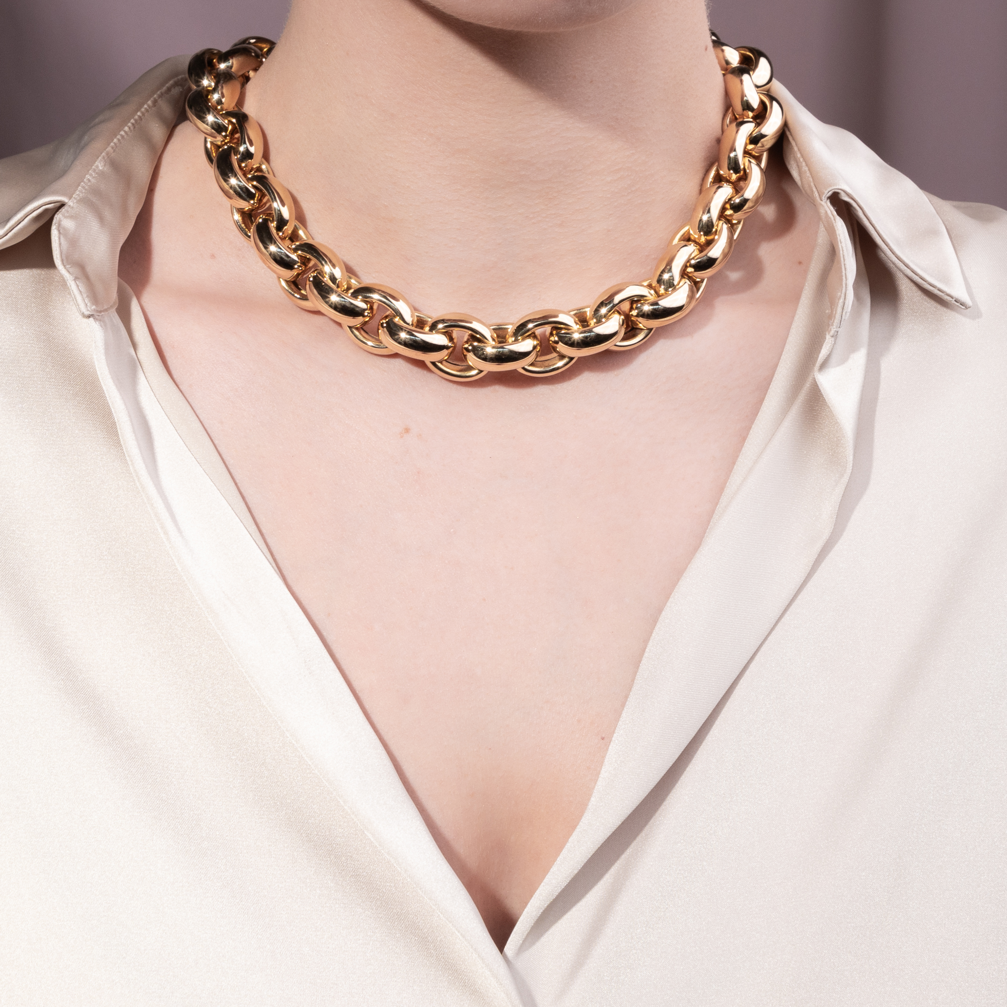 Eindrucksvolles vintage Collier aus hochkarätigem Gold, um 1985 Eindrucksvolles vintage Collier aus hochkarätigem Gold, um 1985