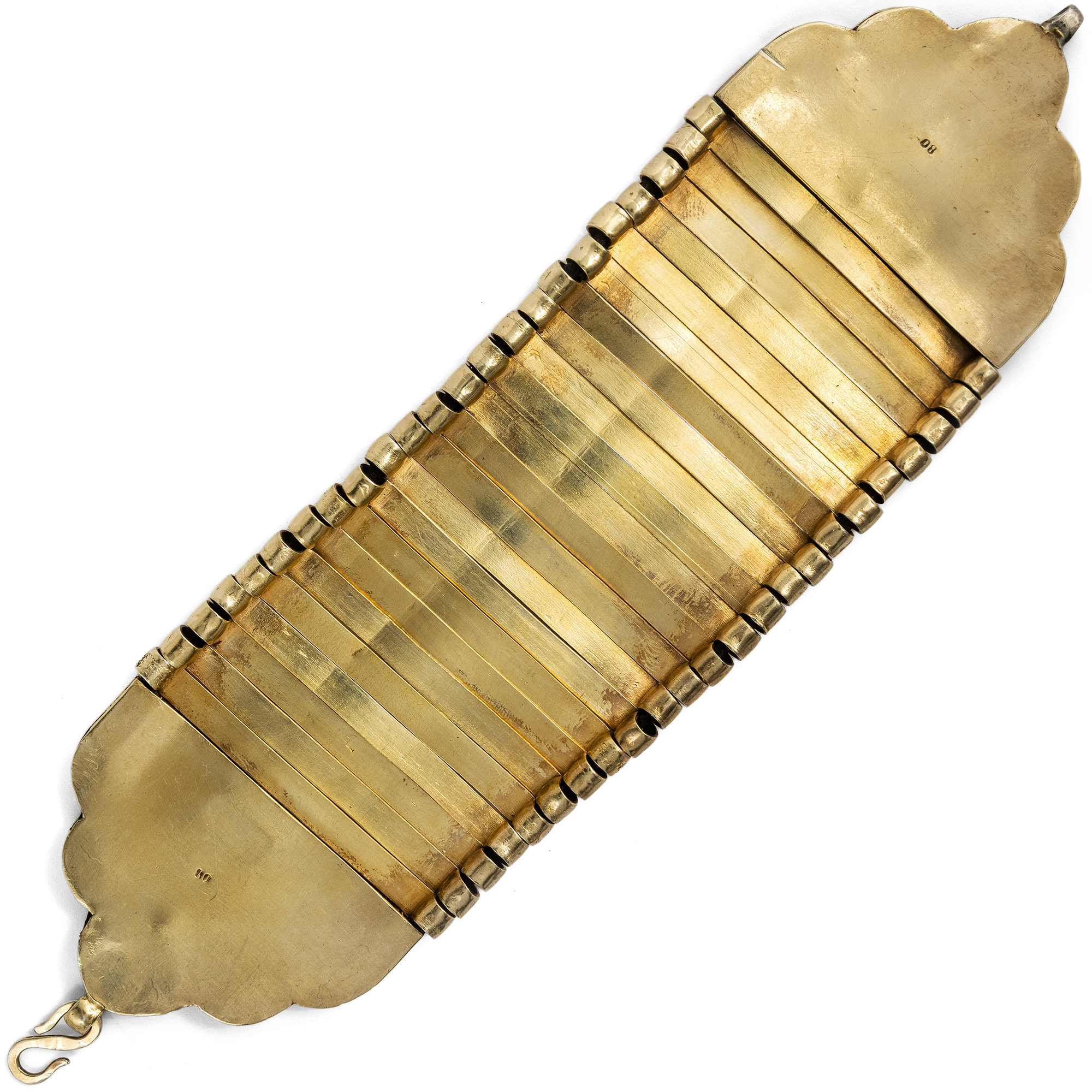 Wide Vintage Gilt Silver Bracelet, India, Mid-20th Century Wide Vintage Gilt Silver Bracelet, India, Mid-20th Century