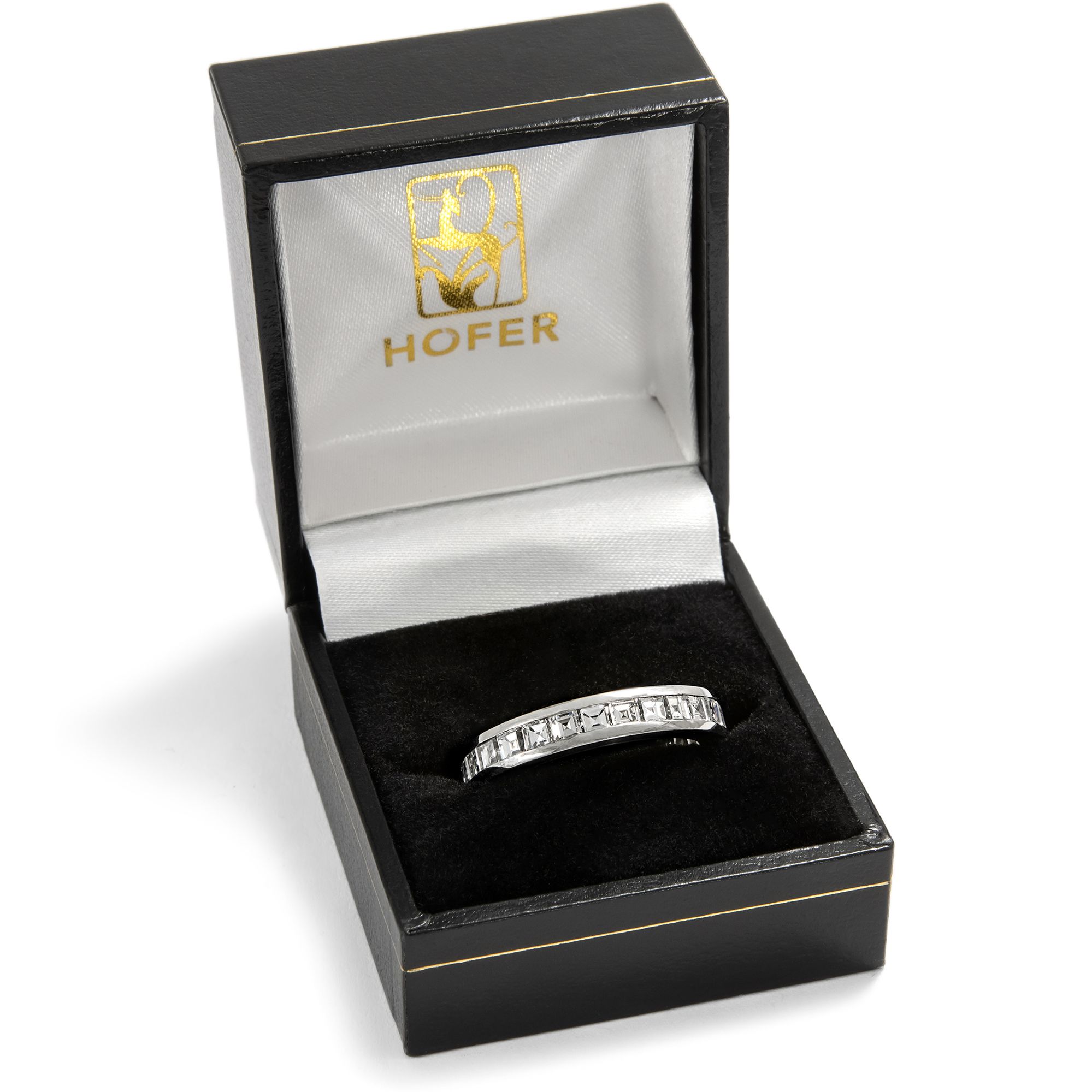 Edler Memory-Ring mit 1,90 ct Diamantcarrés in Platin von Günter Krauss, RW 59, Stuttgart um 2000 Edler Memory-Ring mit 1,90 ct Diamantcarrés in Platin von Günter Krauss, RW 59, Stuttgart um 2000