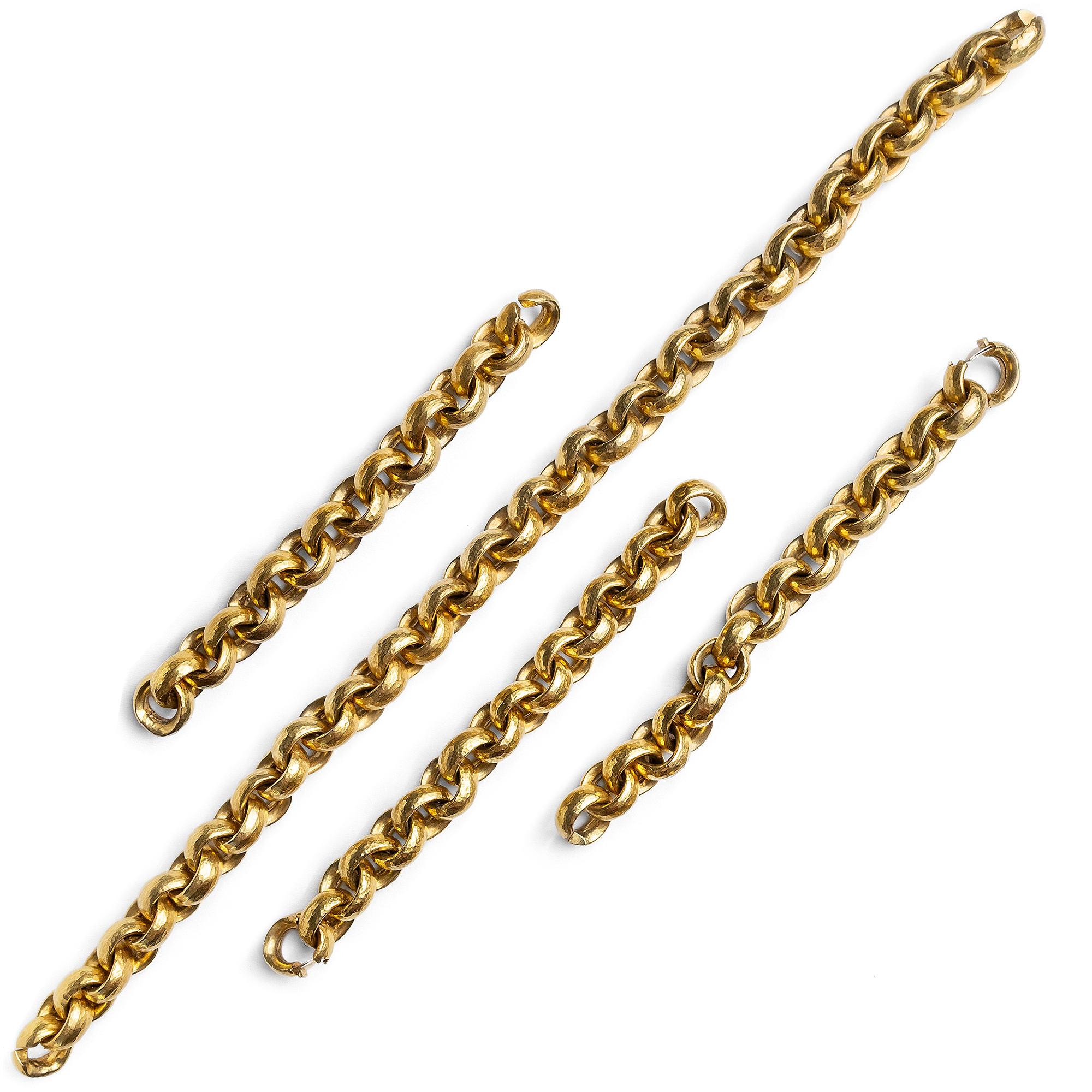 Fabelhafte, wandelbare Kette mit Armbändern aus 936 Gramm 18-karätigem Gold, um 1985 Fabelhafte, wandelbare Kette mit Armbändern aus 936 Gramm 18-karätigem Gold, um 1985