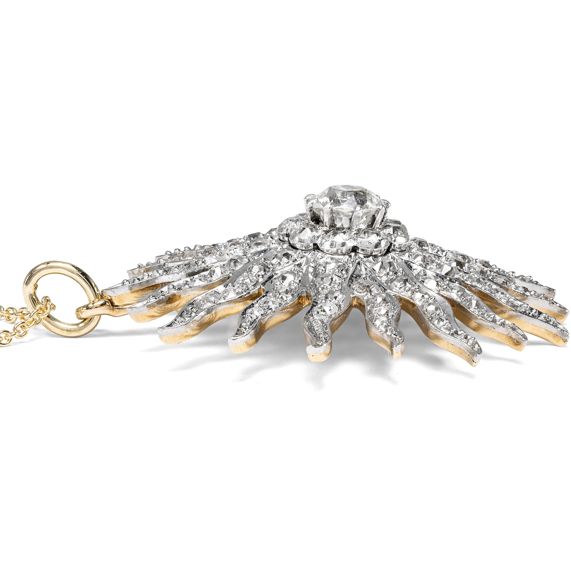 Convertible Antique Pendant-Brooch with 3.27 ct Old-Cut Diamonds, c. 1890 Convertible Antique Pendant-Brooch with 3.27 ct Old-Cut Diamonds, c. 1890