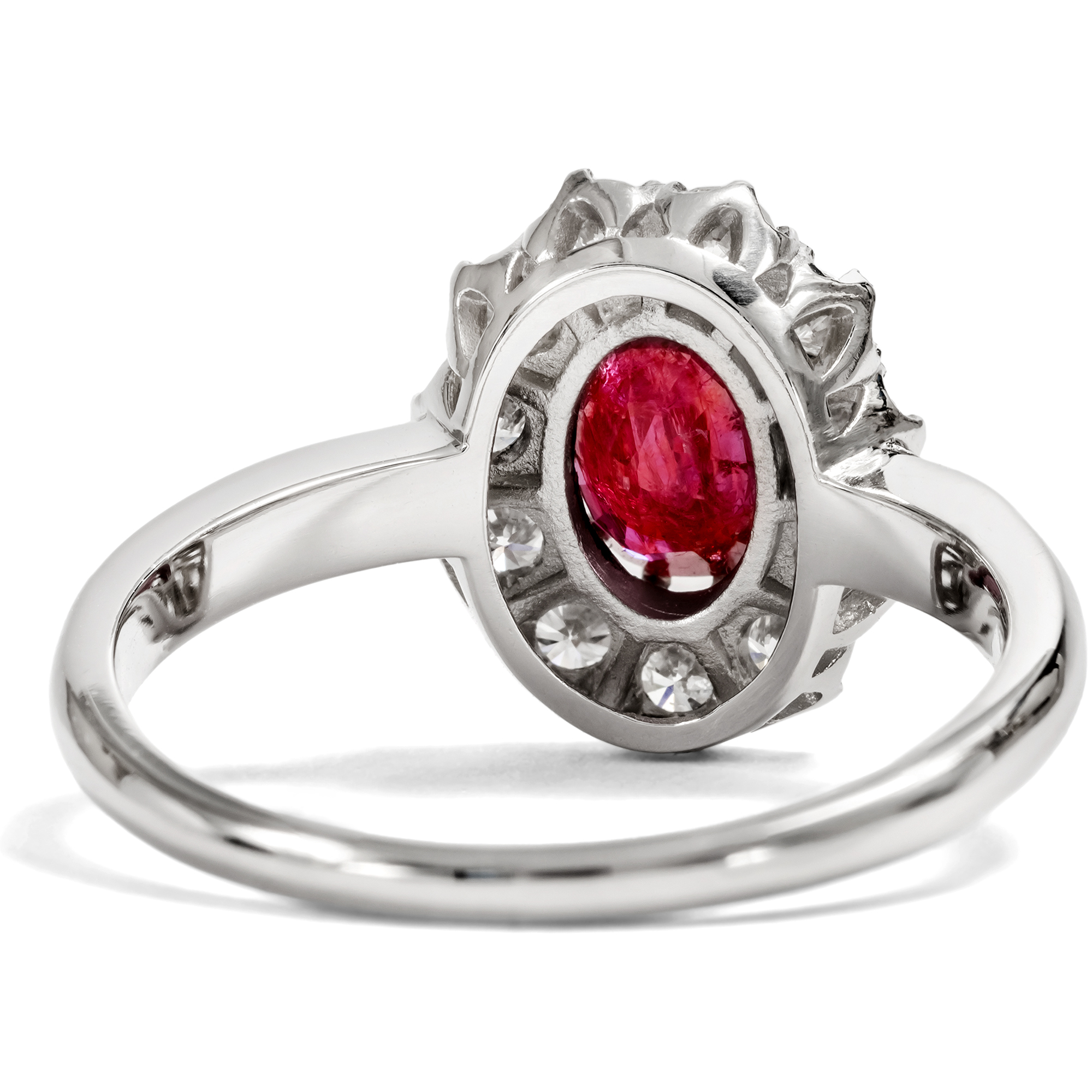 Elegant Ring with Untreated Ruby & Diamonds in Platinum, From Our Workshop Elegant Ring with Untreated Ruby & Diamonds in Platinum, From Our Workshop