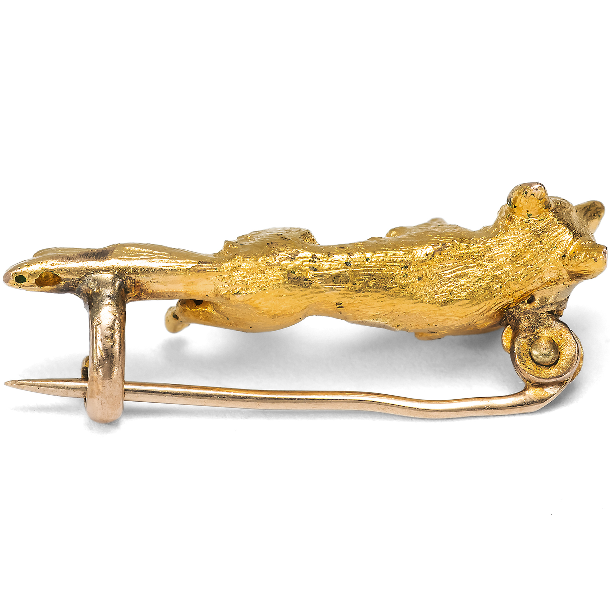 Ein niedlicher kleiner Fuchs aus Gold als Brosche, um 1900 Ein niedlicher kleiner Fuchs aus Gold als Brosche, um 1900