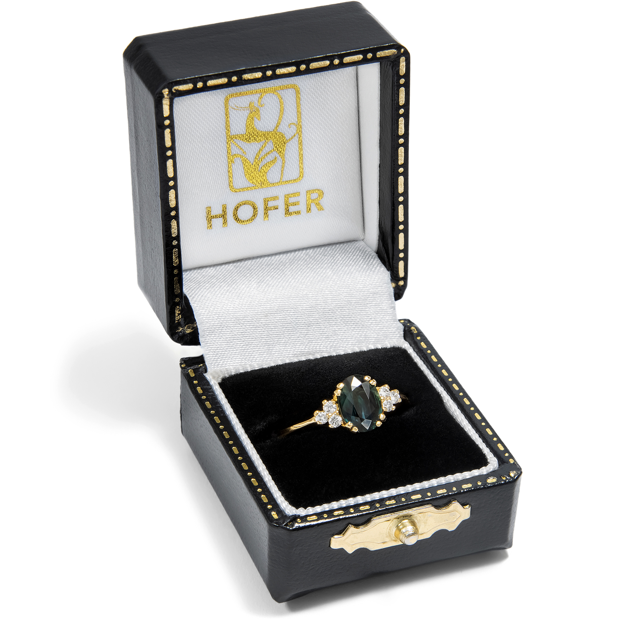 Zarter Ring mit Saphir & Diamanten in Gold, aus unserer Werkstatt Zarter Ring mit Saphir & Diamanten in Gold, aus unserer Werkstatt