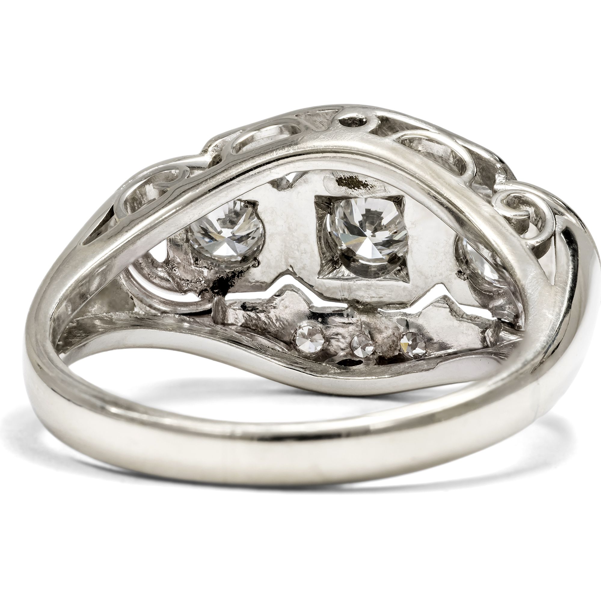 Eleganter Ring im „Retro Style“ Ring mit Diamanten in Weißgold, um 1955 Eleganter Ring im „Retro Style“ Ring mit Diamanten in Weißgold, um 1955