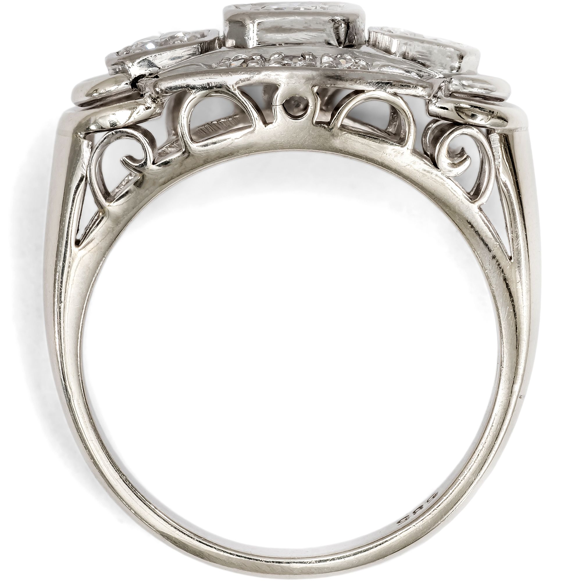 Eleganter Ring im „Retro Style“ Ring mit Diamanten in Weißgold, um 1955 Eleganter Ring im „Retro Style“ Ring mit Diamanten in Weißgold, um 1955