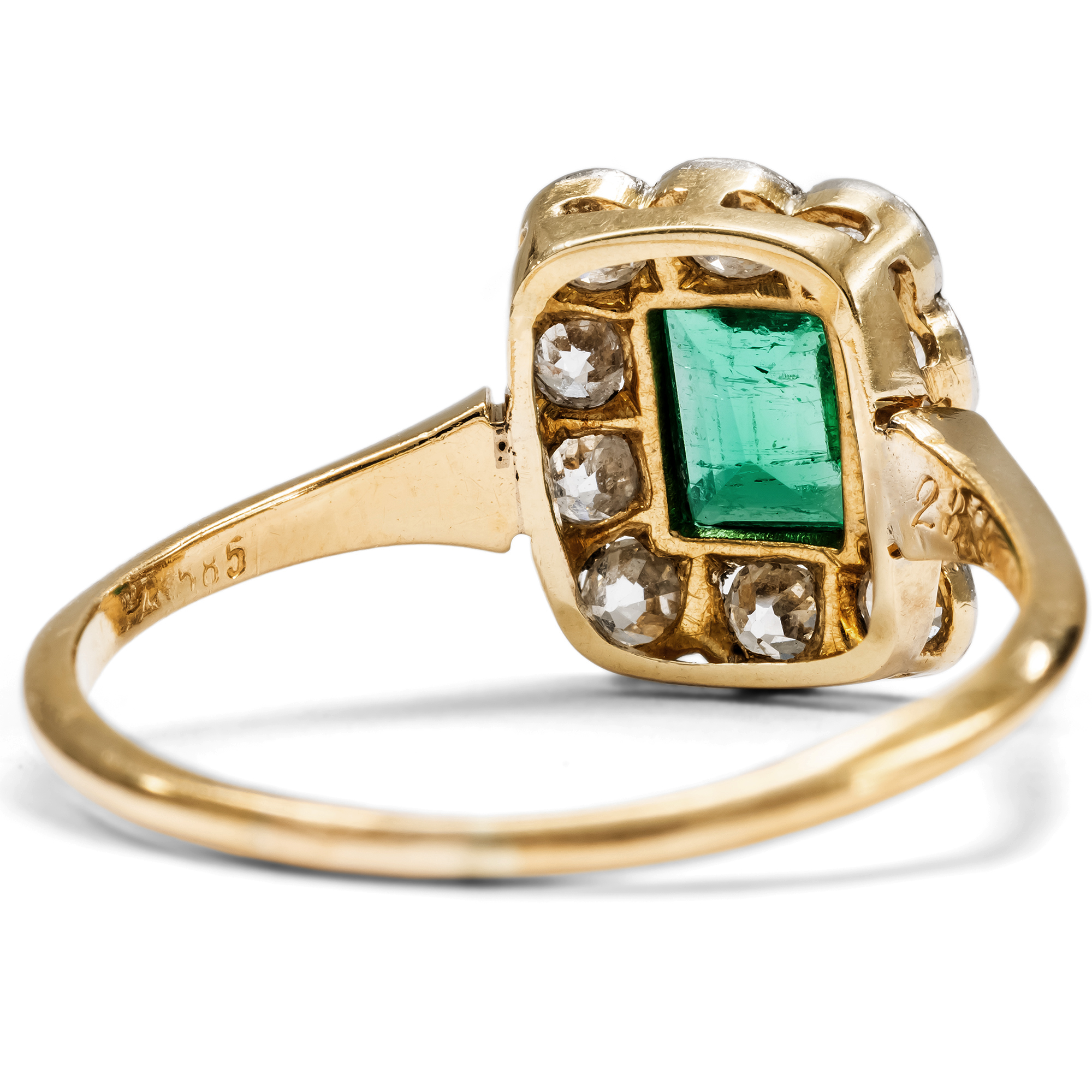 Zauberhafter Ring mit kolumbianischem Smaragd & Diamanten, datiert 1916 Zauberhafter Ring mit kolumbianischem Smaragd & Diamanten, datiert 1916