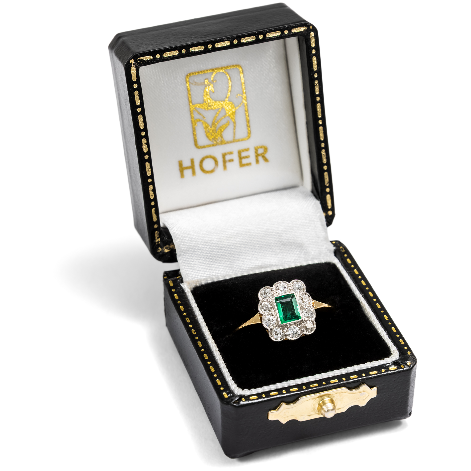 Zauberhafter Ring mit kolumbianischem Smaragd & Diamanten, datiert 1916 Zauberhafter Ring mit kolumbianischem Smaragd & Diamanten, datiert 1916
