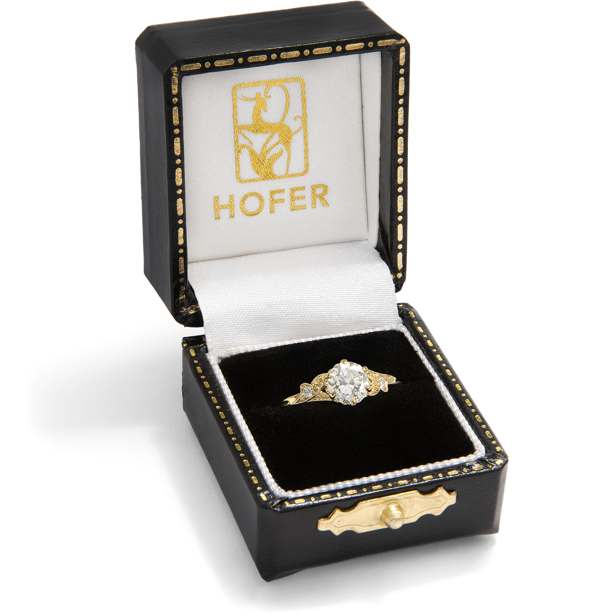 Delicate Ring with a 0.79 Ct Vintage Diamond in Yellow Gold, From Our Workshop Delicate Ring with a 0.79 Ct Vintage Diamond in Yellow Gold, From Our Workshop