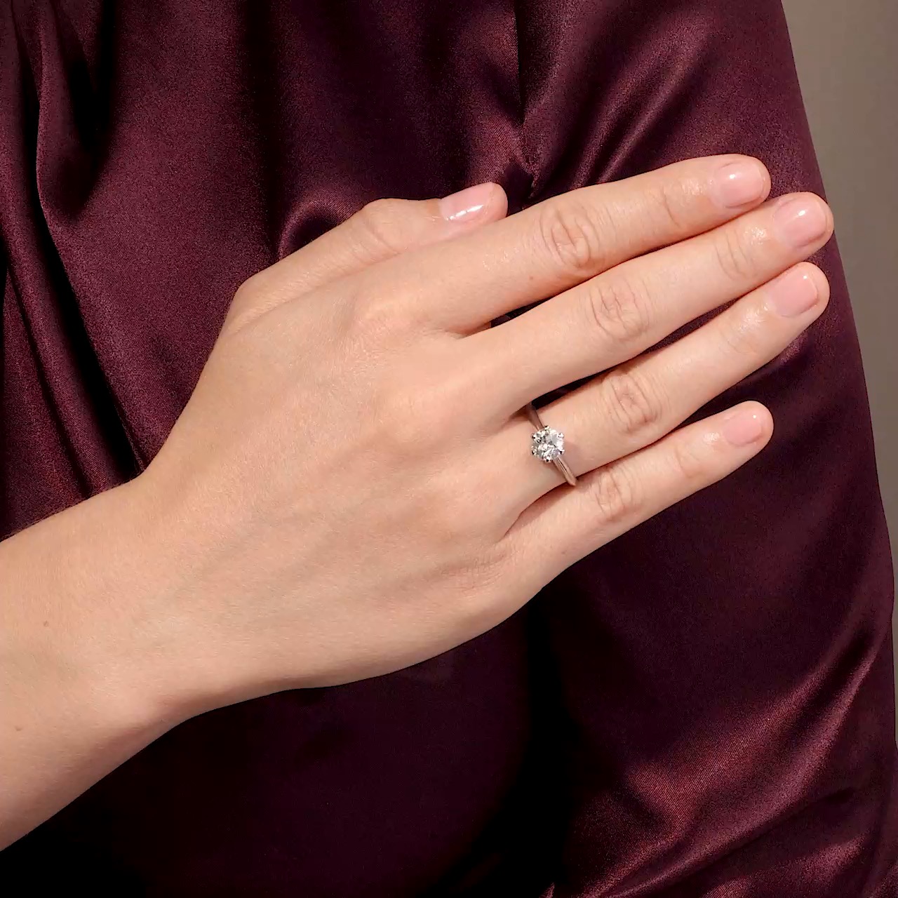 Classic Engagement Ring with an Antique 1.23 Ct Diamond in Platinum, From Our Workshop Classic Engagement Ring with an Antique 1.23 Ct Diamond in Platinum, From Our Workshop