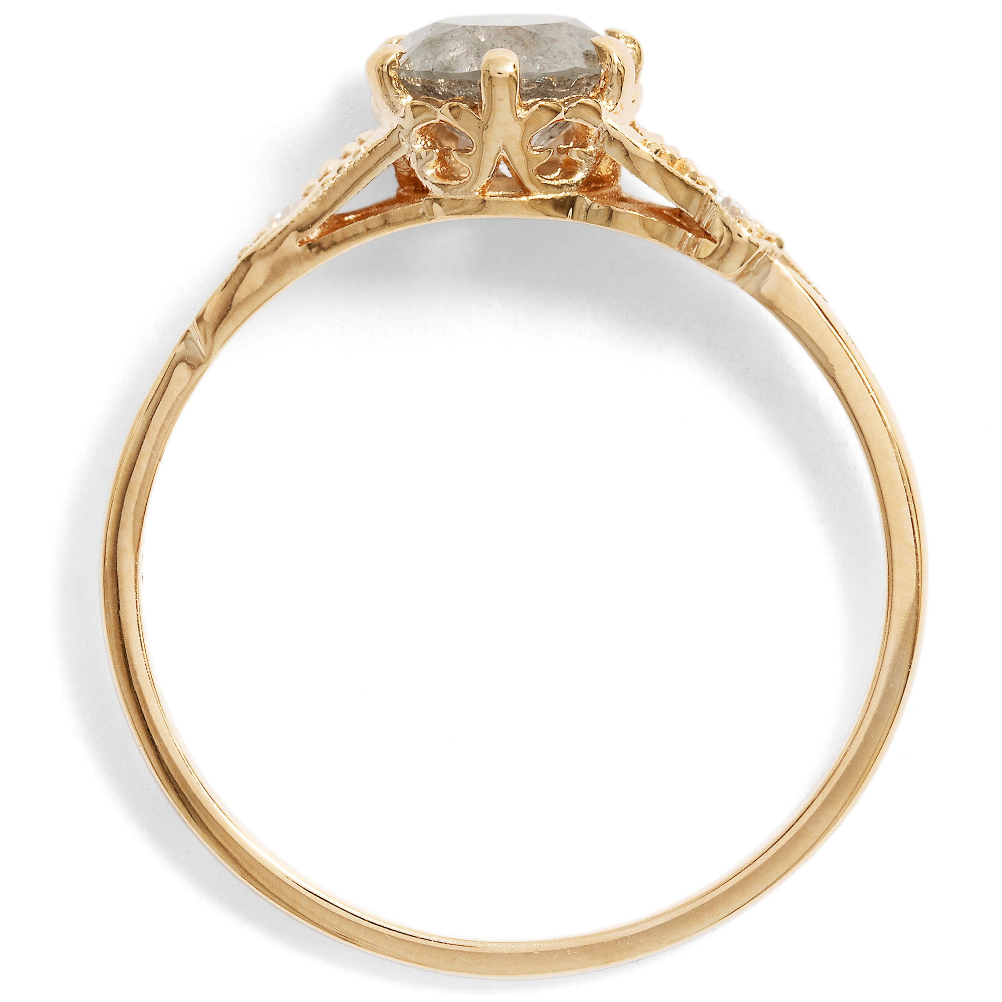Zarter Ring mit 0,77 ct Brillant in Roségold, aus unserer Werkstatt Zarter Ring mit 0,77 ct Brillant in Roségold, aus unserer Werkstatt