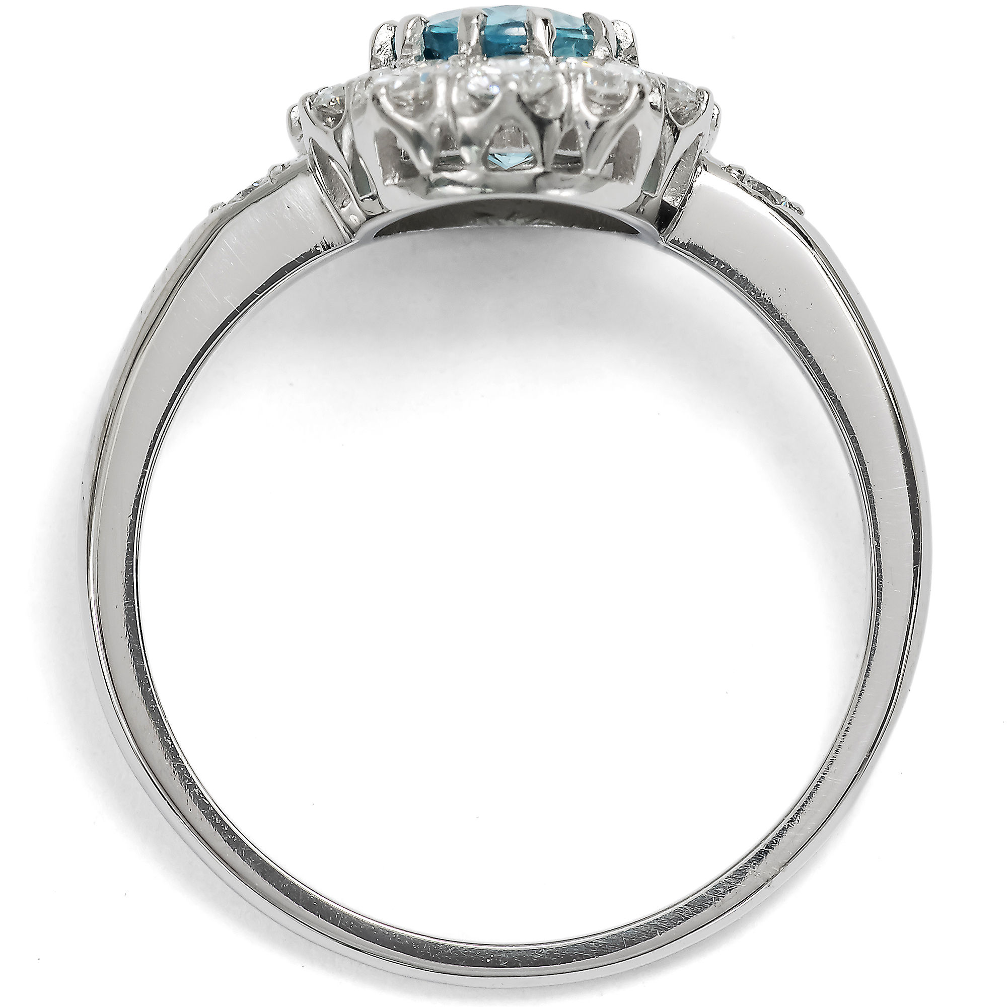 Eleganter Ring mit natürlichem Zirkon & Brillanten in Platin, aus unserer Werkstatt Eleganter Ring mit natürlichem Zirkon & Brillanten in Platin, aus unserer Werkstatt