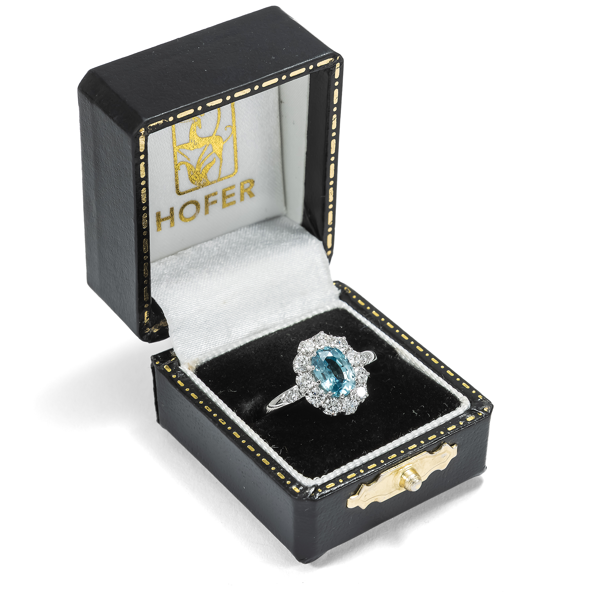 Eleganter Ring mit natürlichem Zirkon & Brillanten in Platin, aus unserer Werkstatt Eleganter Ring mit natürlichem Zirkon & Brillanten in Platin, aus unserer Werkstatt