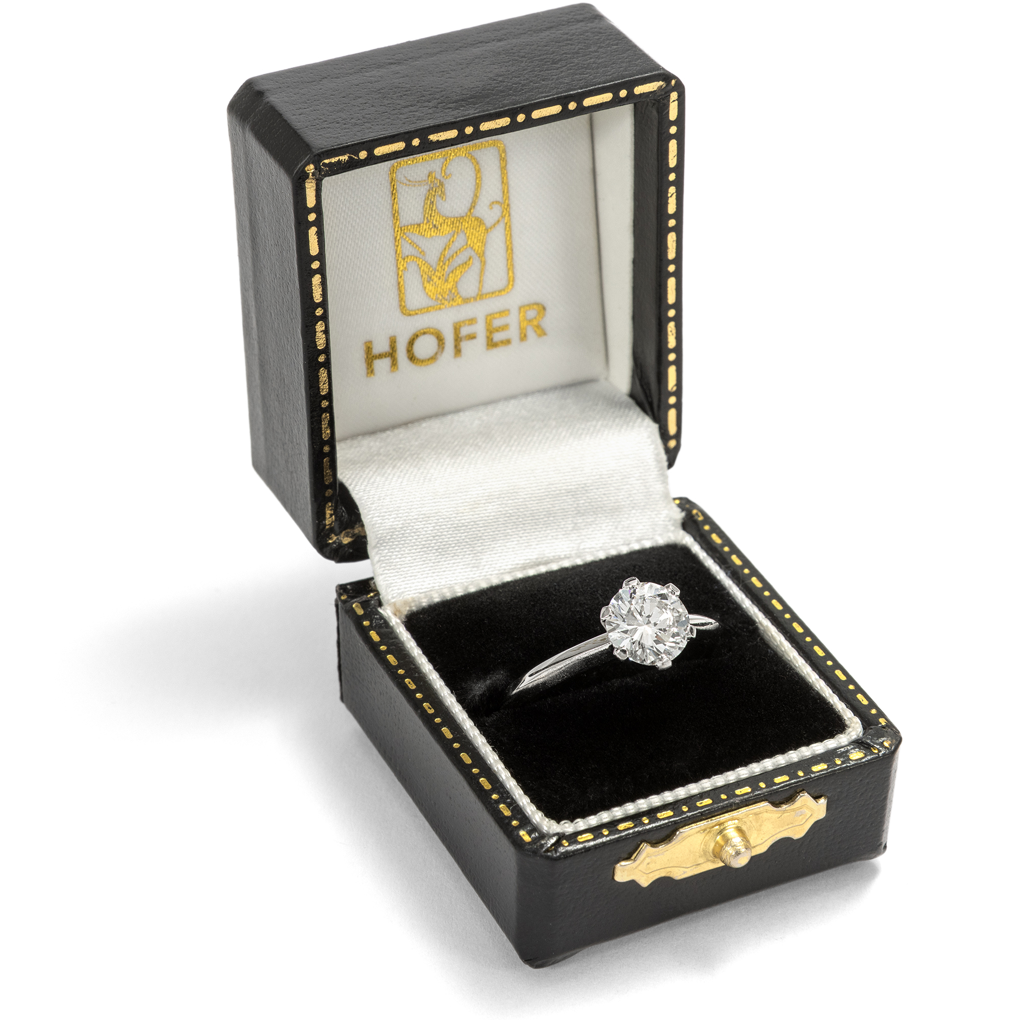 Klassischer Verlobungsring mit 1,30 ct Vintage-Brillant in Platin, aus unserer Werkstatt Klassischer Verlobungsring mit 1,30 ct Vintage-Brillant in Platin, aus unserer Werkstatt