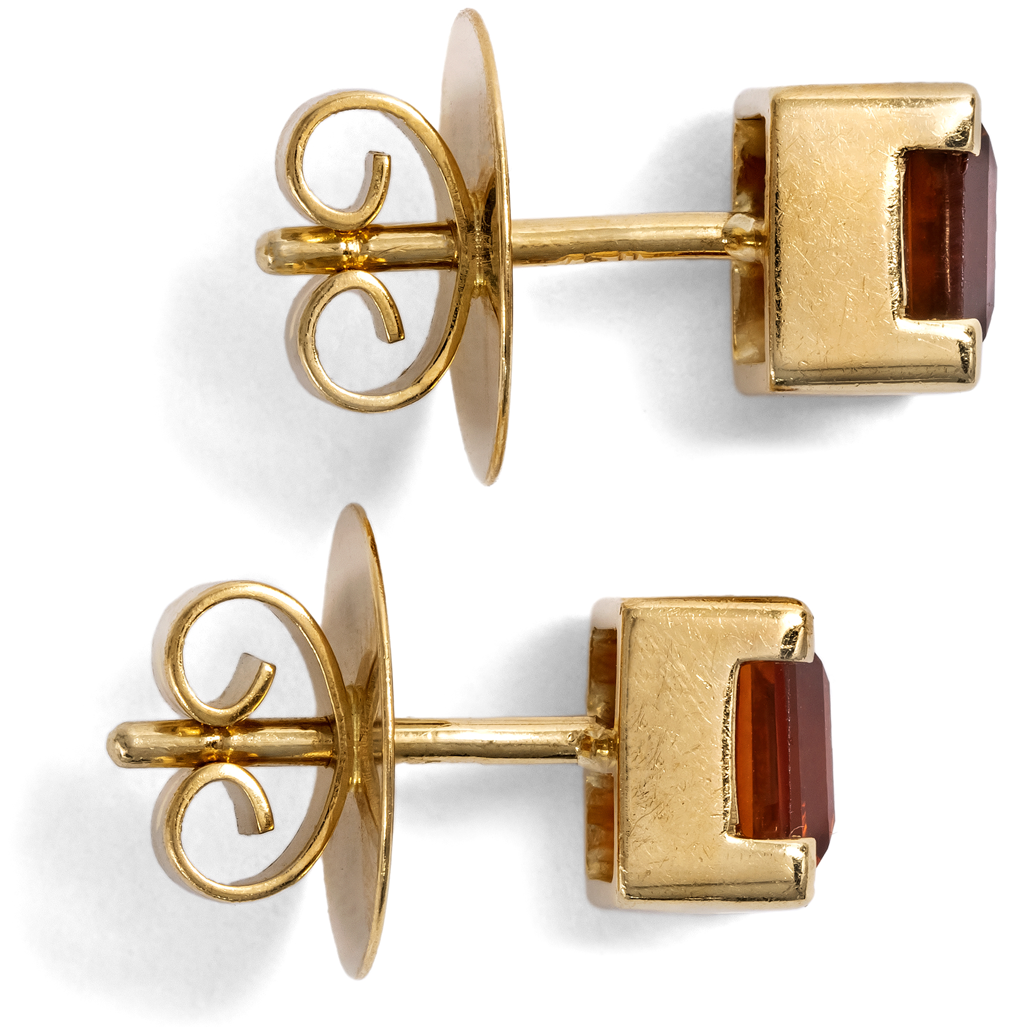 Vintage Ohrstecker mit Madeira-Citrinen in Gold, um 1975 Vintage Ohrstecker mit Madeira-Citrinen in Gold, um 1975