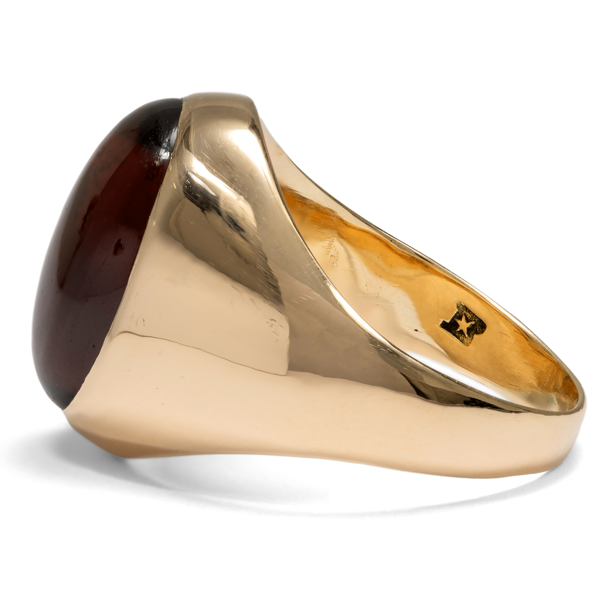 Antiker Ring mit rotem Granat in Gold, wohl USA, um 1890 Antiker Ring mit rotem Granat in Gold, wohl USA, um 1890
