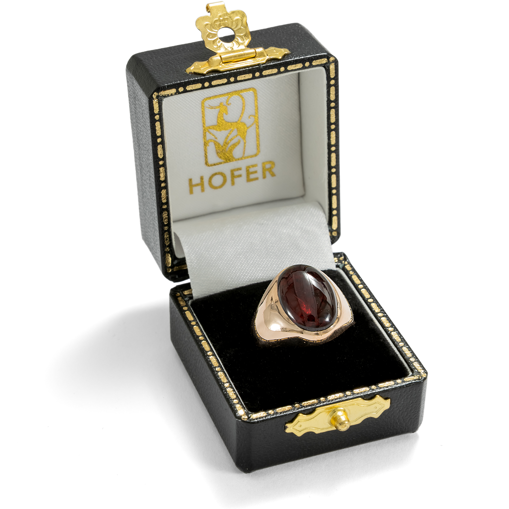 Antiker Ring mit rotem Granat in Gold, wohl USA, um 1890 Antiker Ring mit rotem Granat in Gold, wohl USA, um 1890