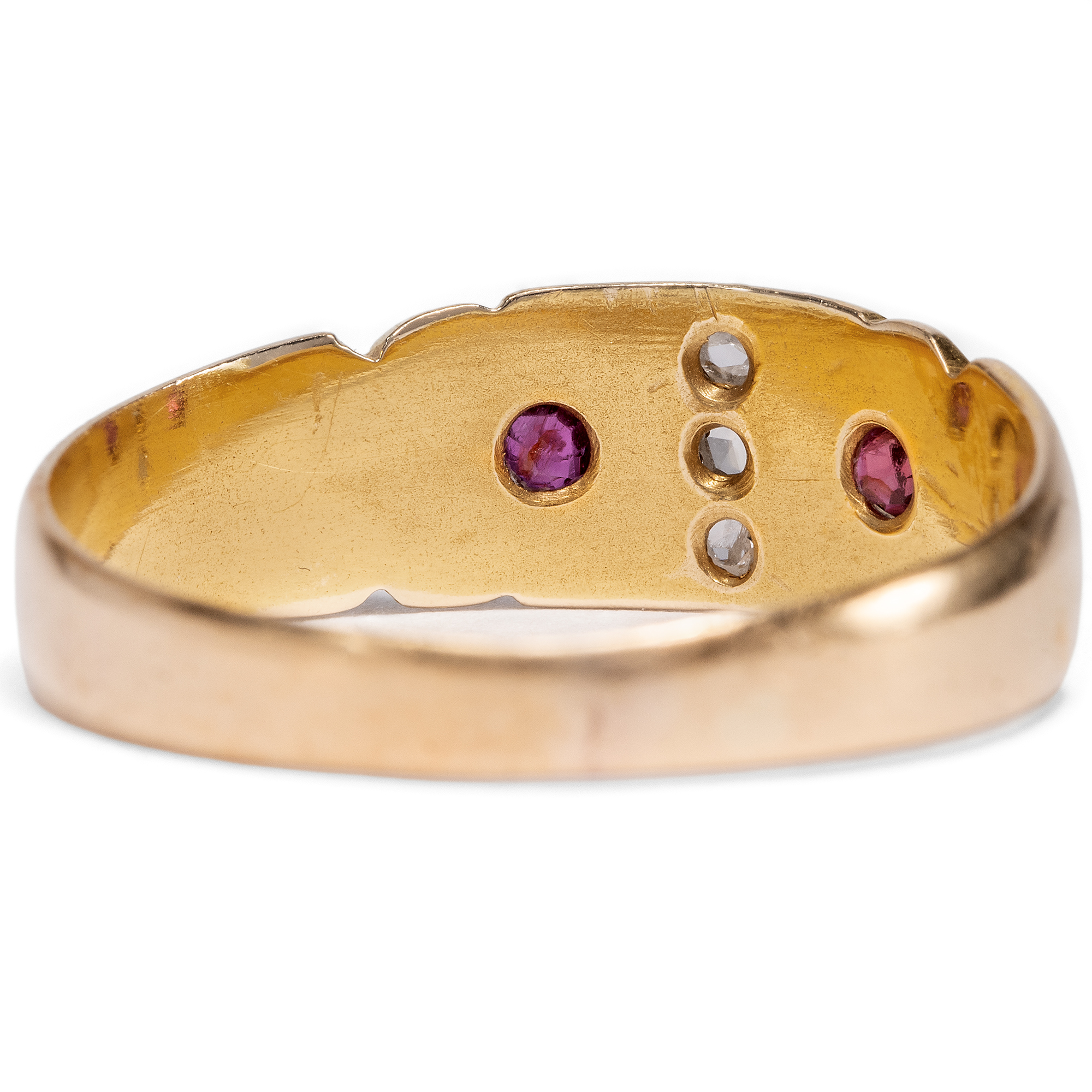 Stilvoller Bandring mit Rubinen & Diamanten in Gold, Birmingham 1901 Stilvoller Bandring mit Rubinen & Diamanten in Gold, Birmingham 1901
