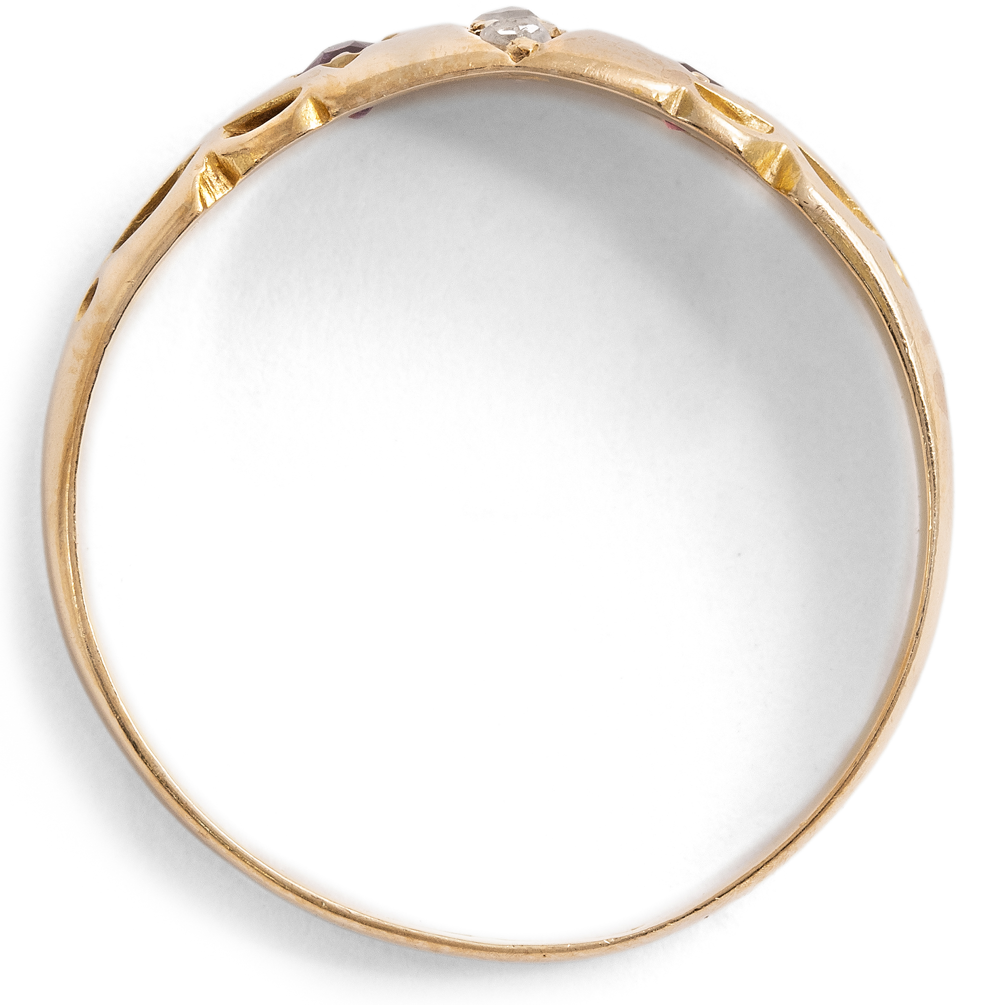 Stilvoller Bandring mit Rubinen & Diamanten in Gold, Birmingham 1901 Stilvoller Bandring mit Rubinen & Diamanten in Gold, Birmingham 1901