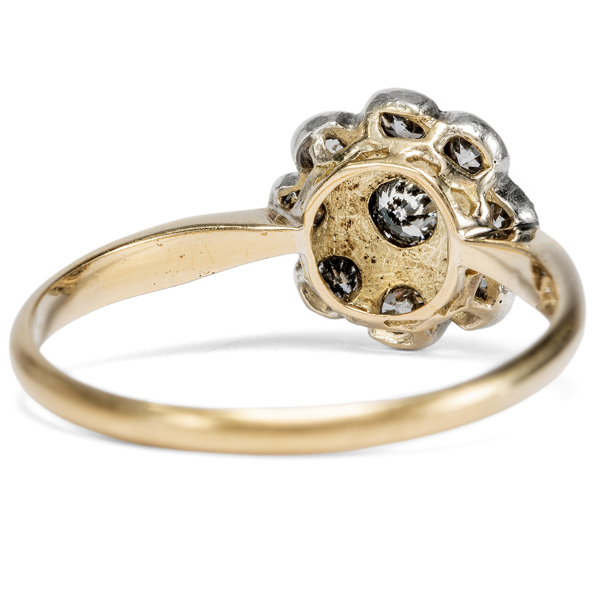 Antiker Ring mit Diamanten in Gold & Silber, Großbritannien um 1900 Antiker Ring mit Diamanten in Gold & Silber, Großbritannien um 1900