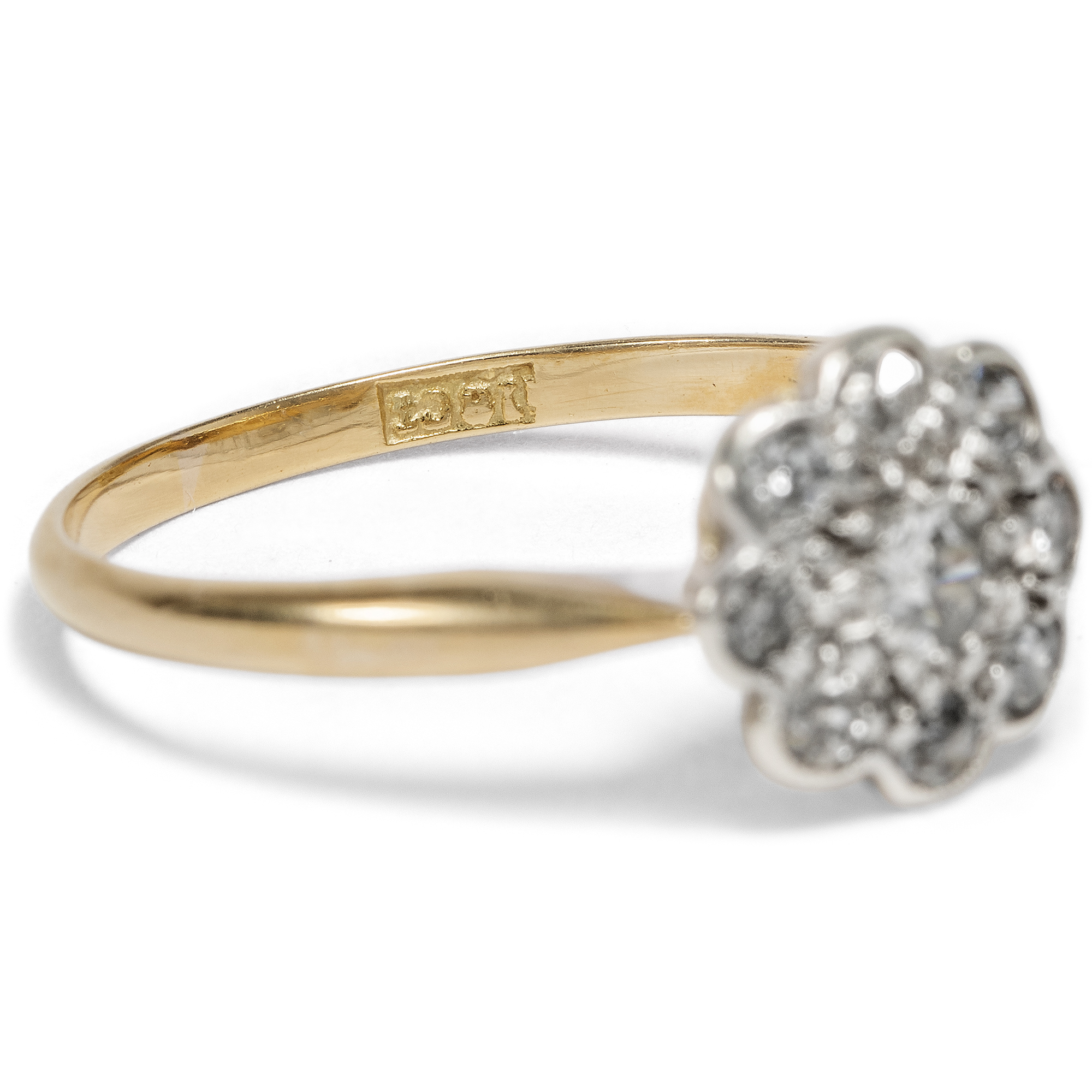 Antiker Ring mit Diamanten in Gold & Silber, Großbritannien um 1900 Antiker Ring mit Diamanten in Gold & Silber, Großbritannien um 1900