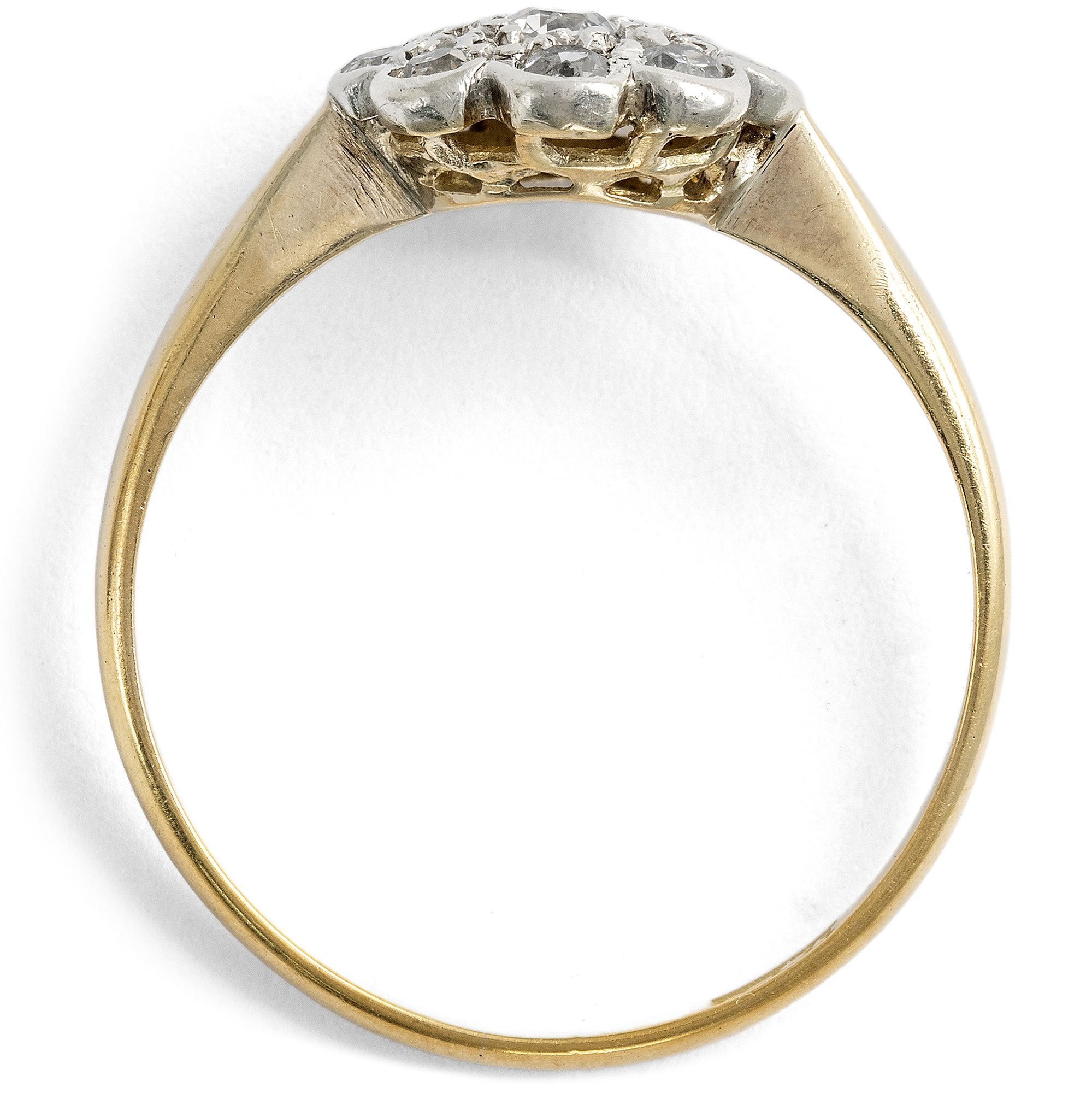 Antiker Ring mit Diamanten in Gold & Silber, Großbritannien um 1900 Antiker Ring mit Diamanten in Gold & Silber, Großbritannien um 1900