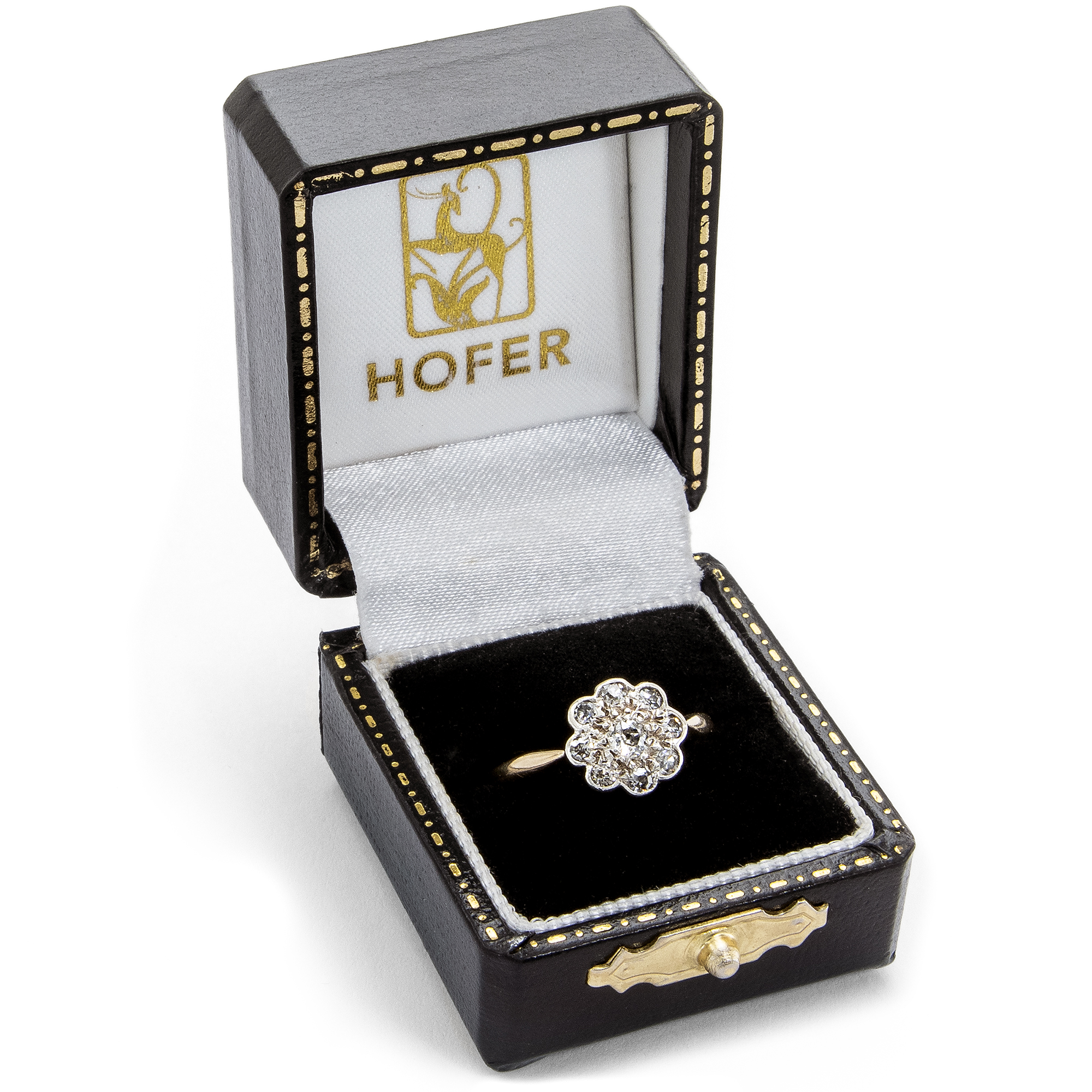 Antiker Ring mit Diamanten in Gold & Silber, Großbritannien um 1900 Antiker Ring mit Diamanten in Gold & Silber, Großbritannien um 1900