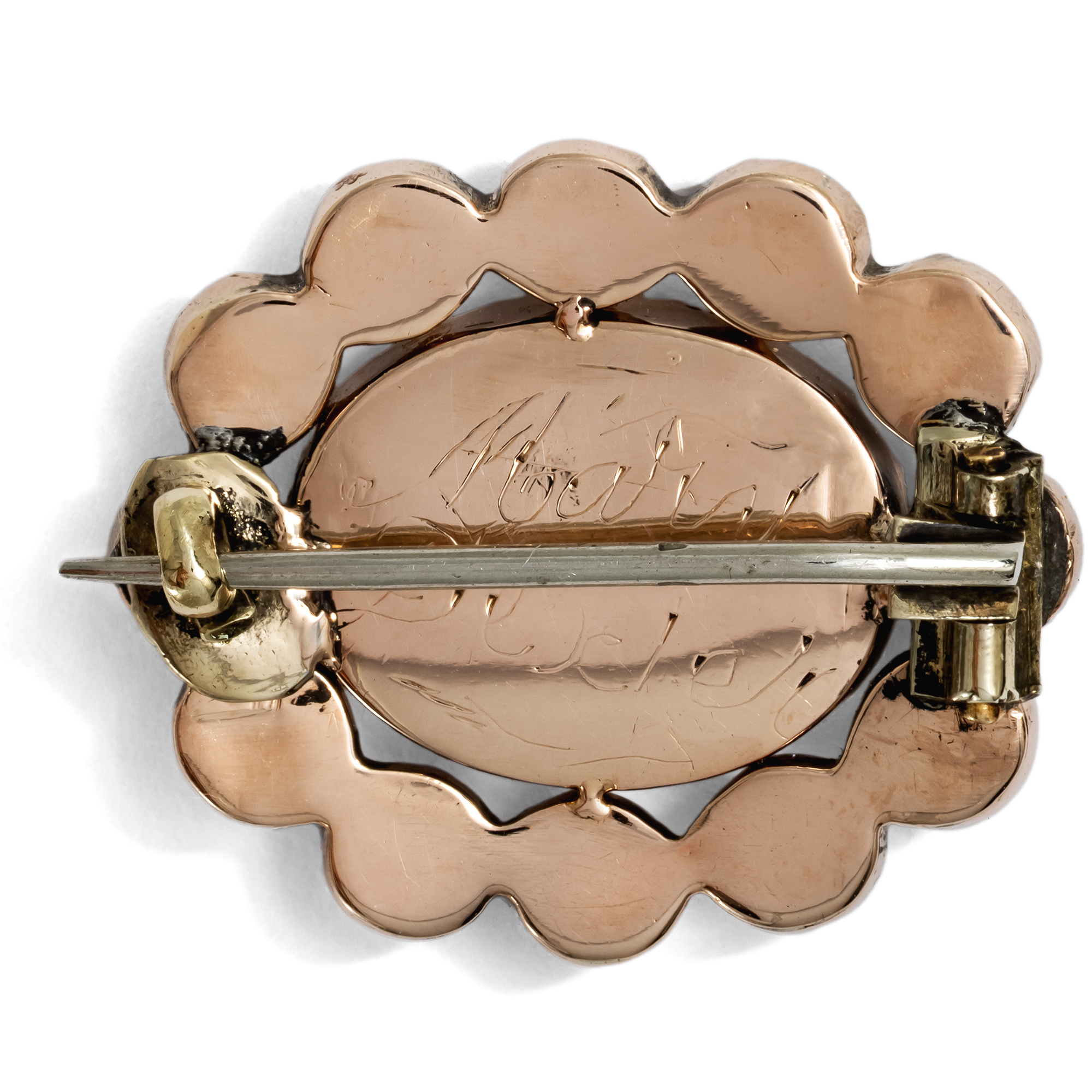 Antike Brosche mit foliierten Granaten & Perlen, England um 1820 Antike Brosche mit foliierten Granaten & Perlen, England um 1820