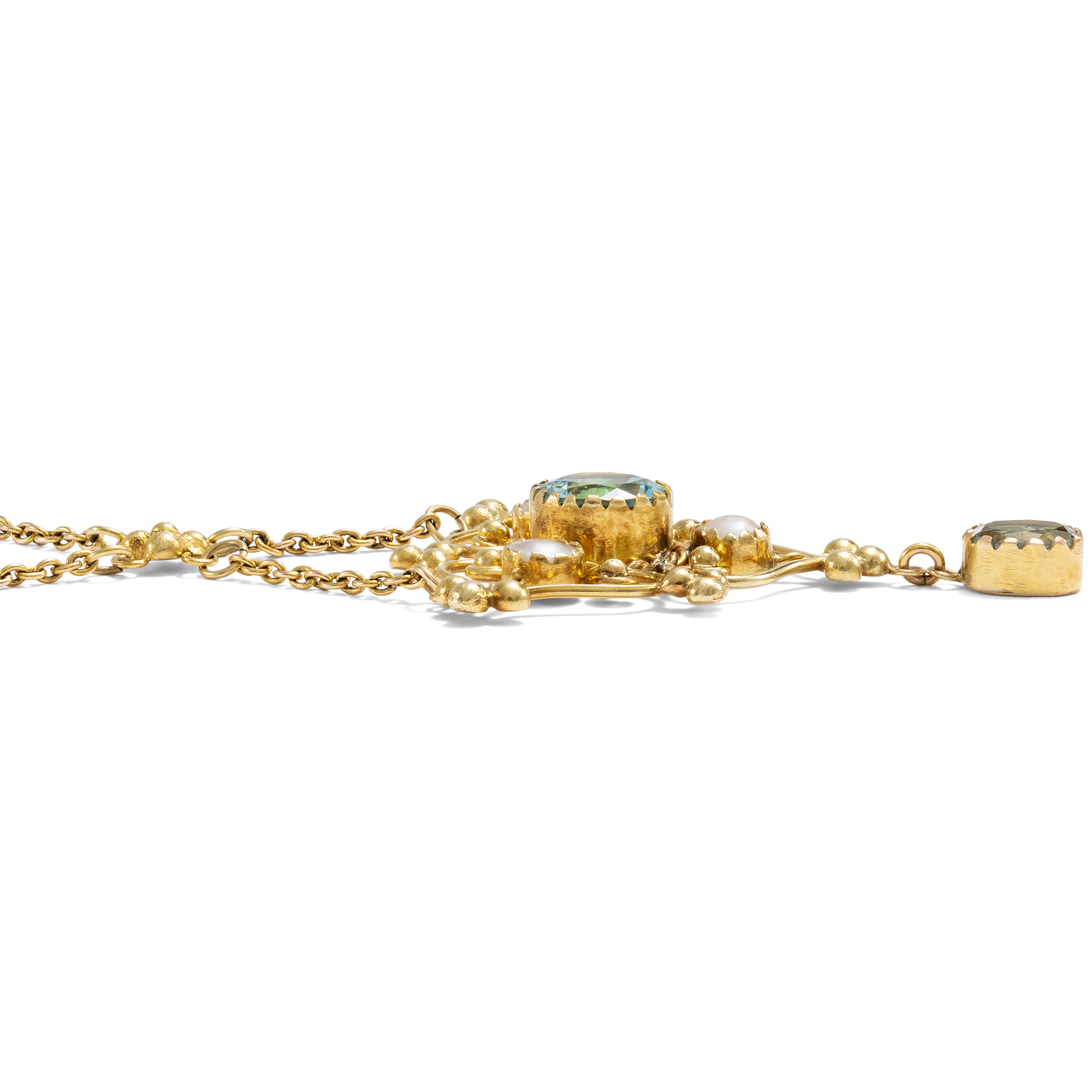 Antikes Collier mit Aquamarinen in Gold, Großbritannien um 1905 & später Antikes Collier mit Aquamarinen in Gold, Großbritannien um 1905 & später