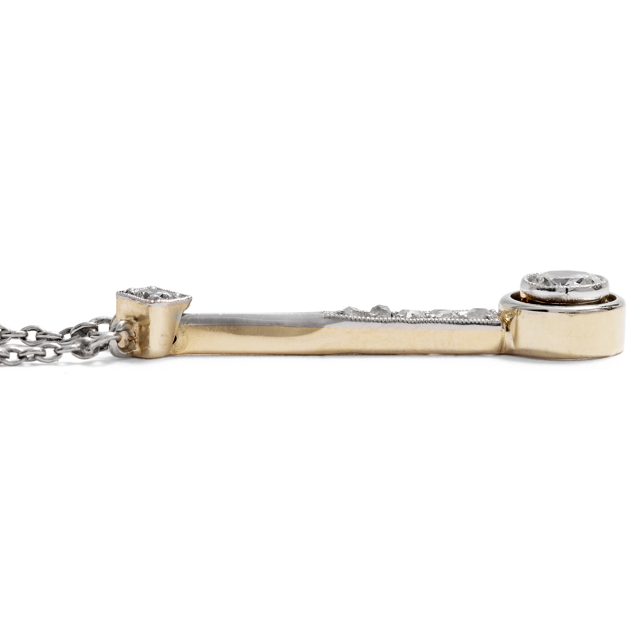 Antikes Collier mit Diamanten in Gold & Platin, um 1910 Antikes Collier mit Diamanten in Gold & Platin, um 1910