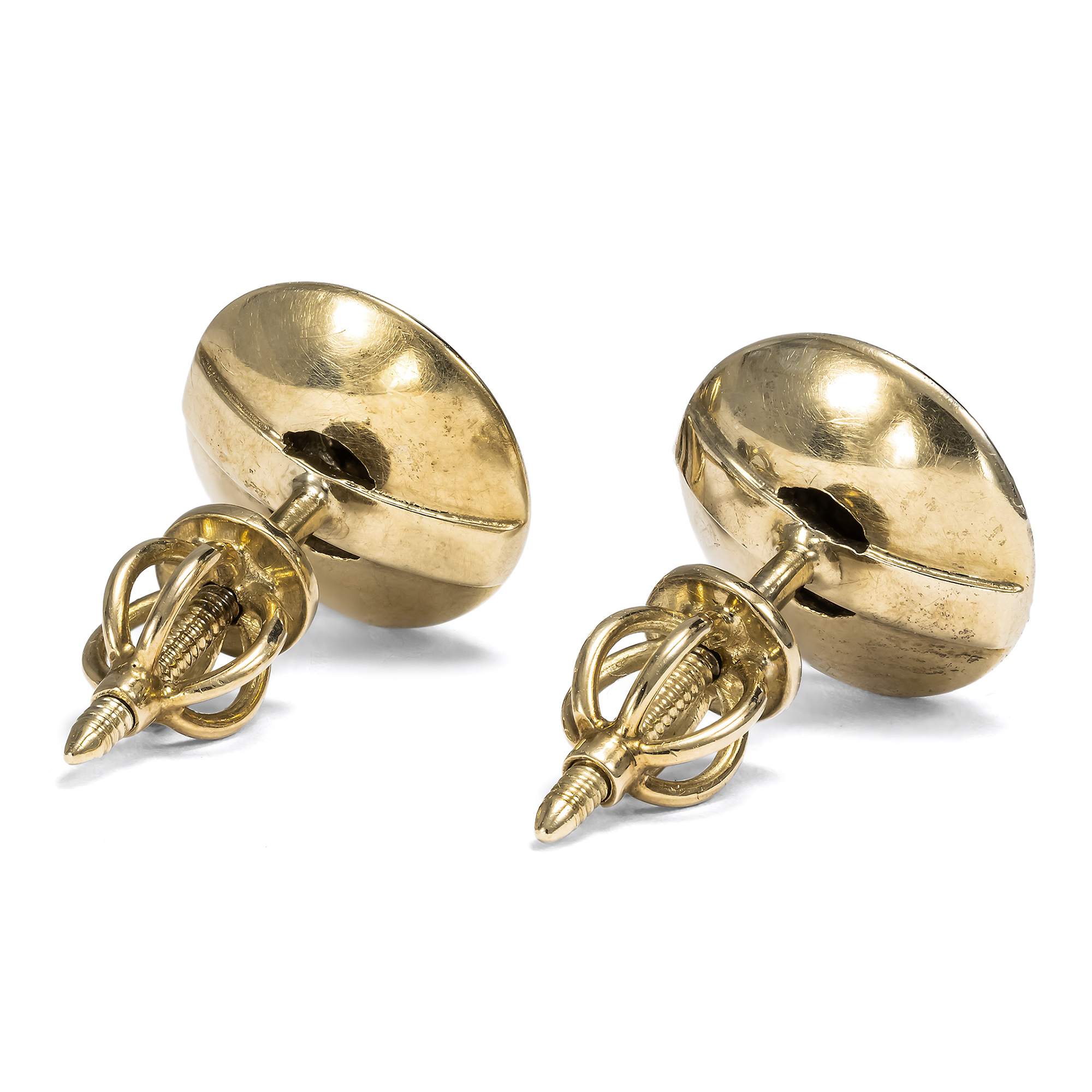 Schlichte Ohrstecker mit Diamanten in Platin & Gold, um 1930 & später Schlichte Ohrstecker mit Diamanten in Platin & Gold, um 1930 & später