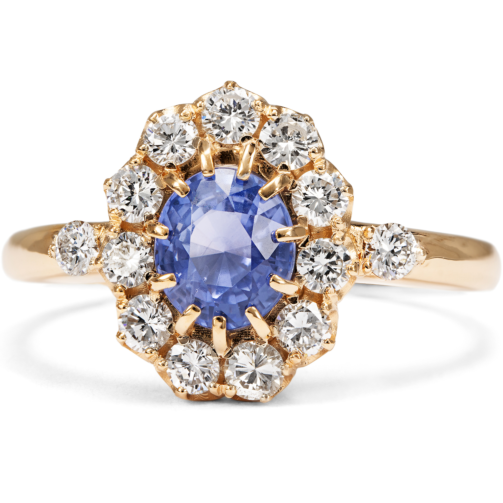Eleganter Ring mit Ceylon-Saphir & Brillanten in Roségold, aus unserer Werkstatt Eleganter Ring mit Ceylon-Saphir & Brillanten in Roségold, aus unserer Werkstatt