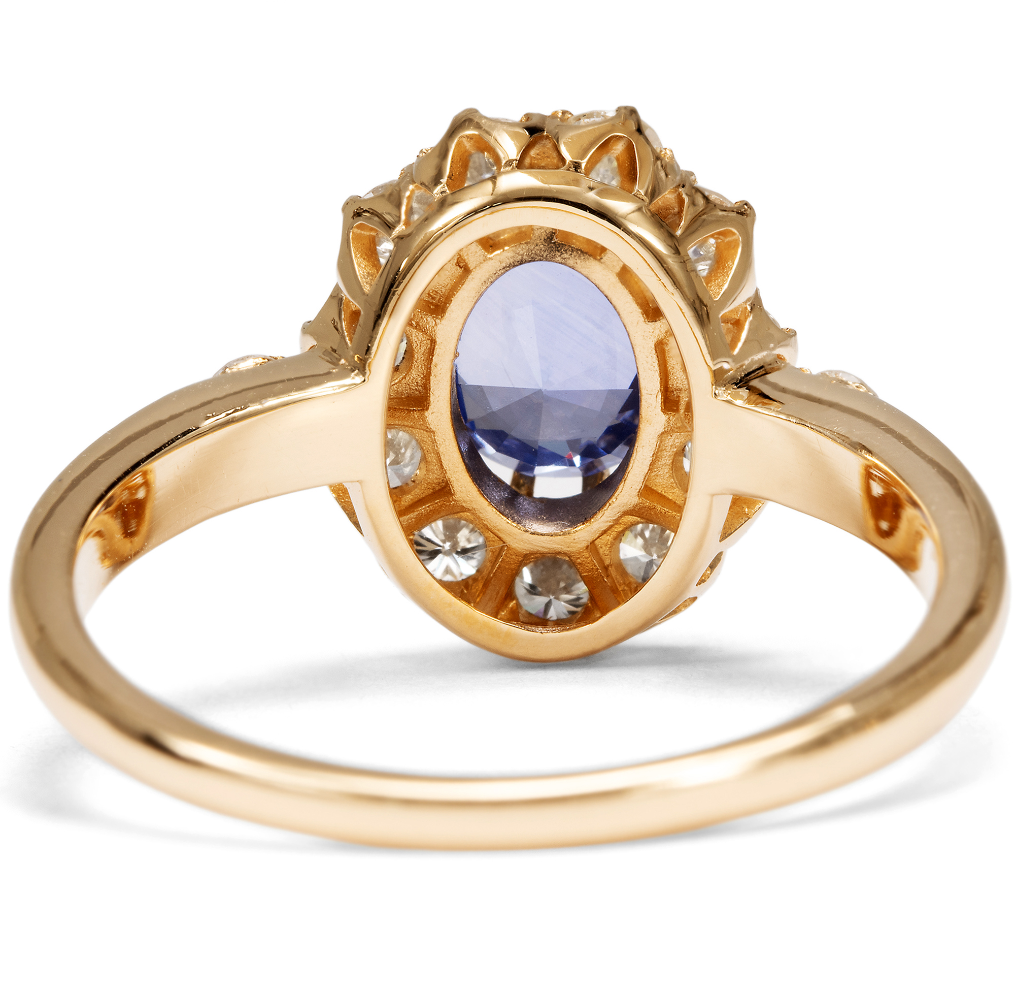 Eleganter Ring mit Ceylon-Saphir & Brillanten in Roségold, aus unserer Werkstatt Eleganter Ring mit Ceylon-Saphir & Brillanten in Roségold, aus unserer Werkstatt