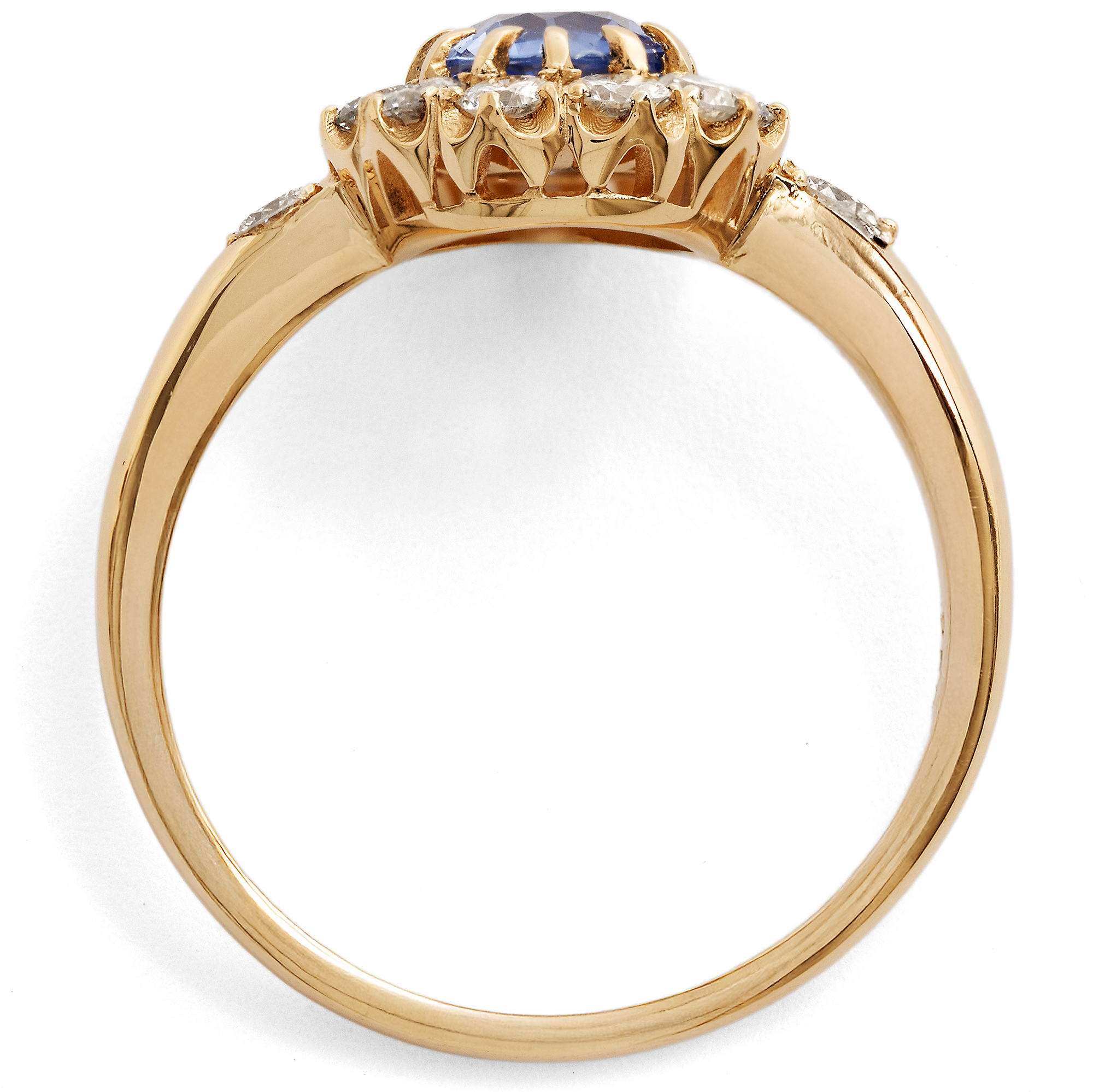 Eleganter Ring mit Ceylon-Saphir & Brillanten in Roségold, aus unserer Werkstatt Eleganter Ring mit Ceylon-Saphir & Brillanten in Roségold, aus unserer Werkstatt