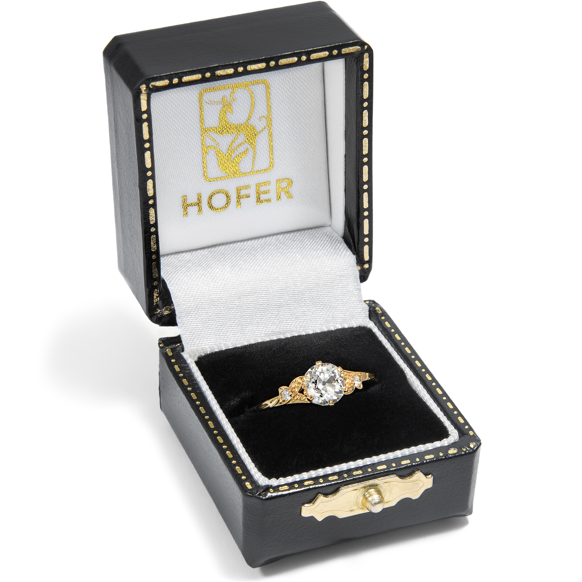Zarter Ring mit 0,78 ct „Old European Cut“ in Gelbgold, aus unserer Werkstatt Zarter Ring mit 0,78 ct „Old European Cut“ in Gelbgold, aus unserer Werkstatt