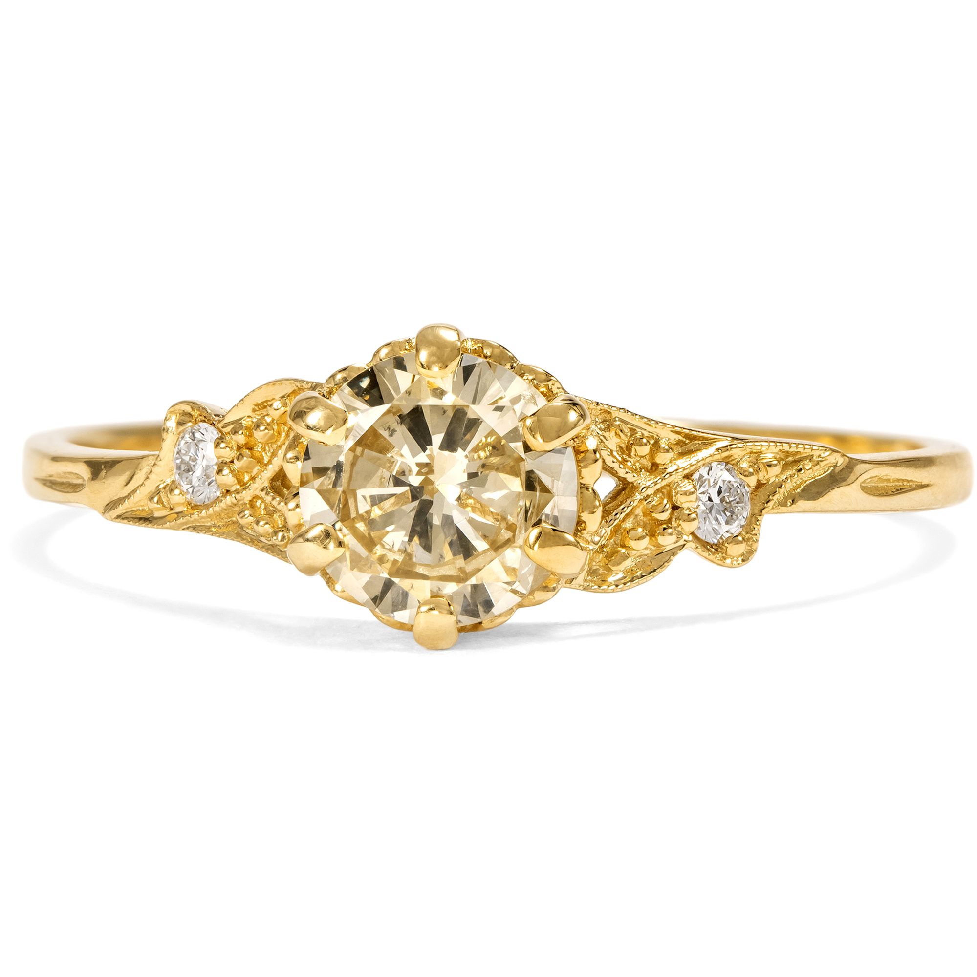 Zarter Ring mit 0,56 ct Brillant in Gelbgold, aus unserer Werkstatt Zarter Ring mit 0,56 ct Brillant in Gelbgold, aus unserer Werkstatt