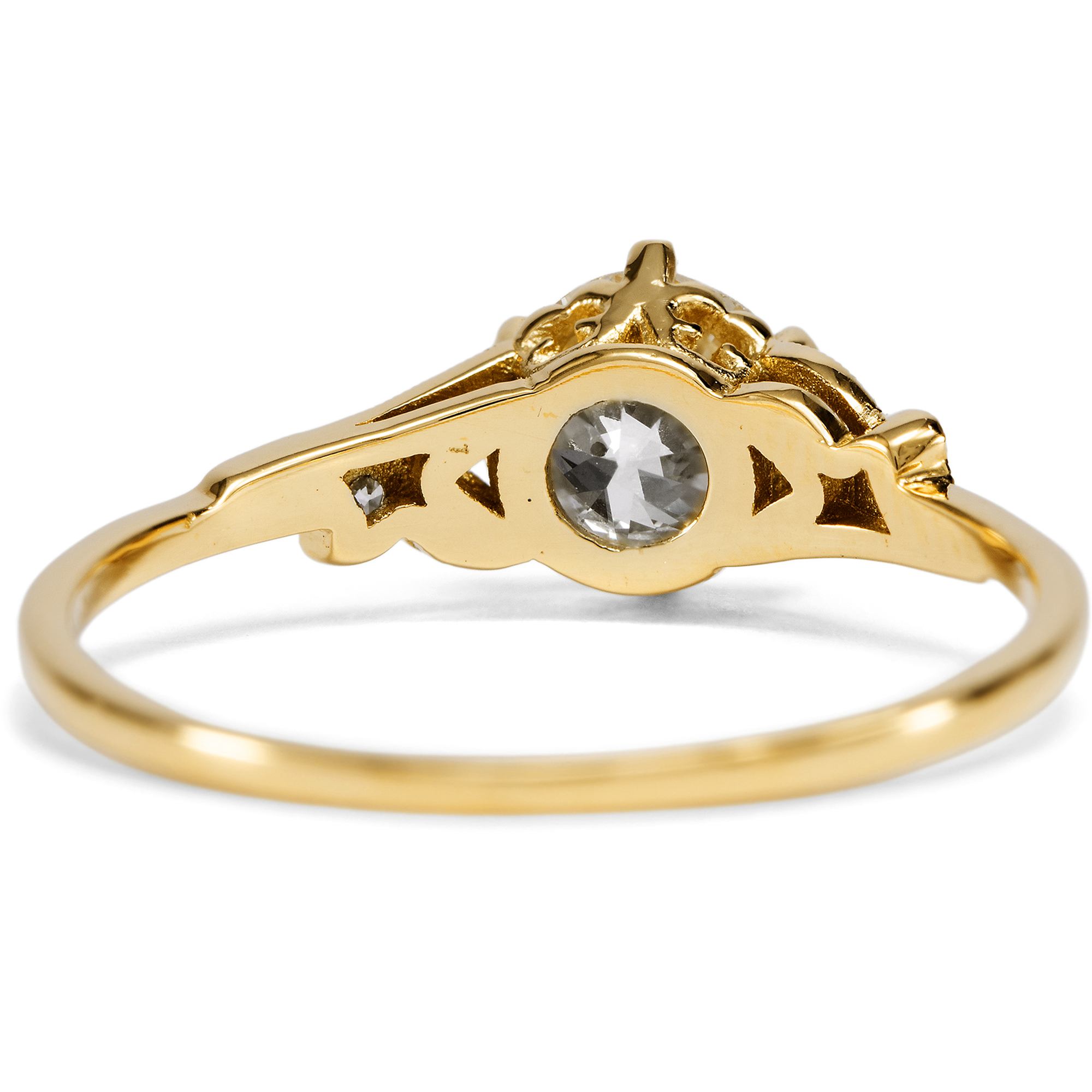 Delicate Ring with a 0.64 ct Old European Cut Diamond in Yellow Gold, From Our Workshop Delicate Ring with a 0.64 ct Old European Cut Diamond in Yellow Gold, From Our Workshop